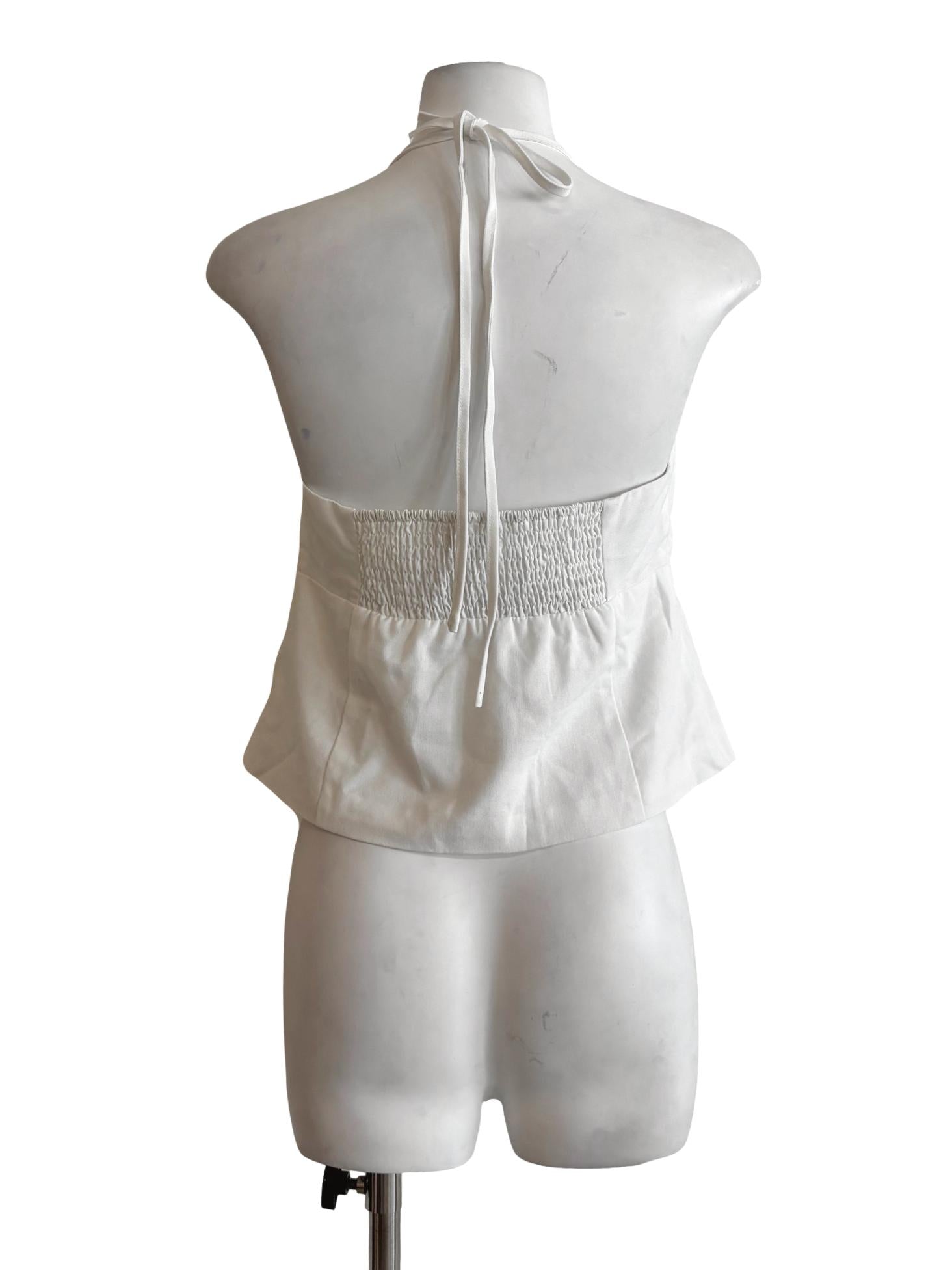 Powder White Sweetheart Halter Top