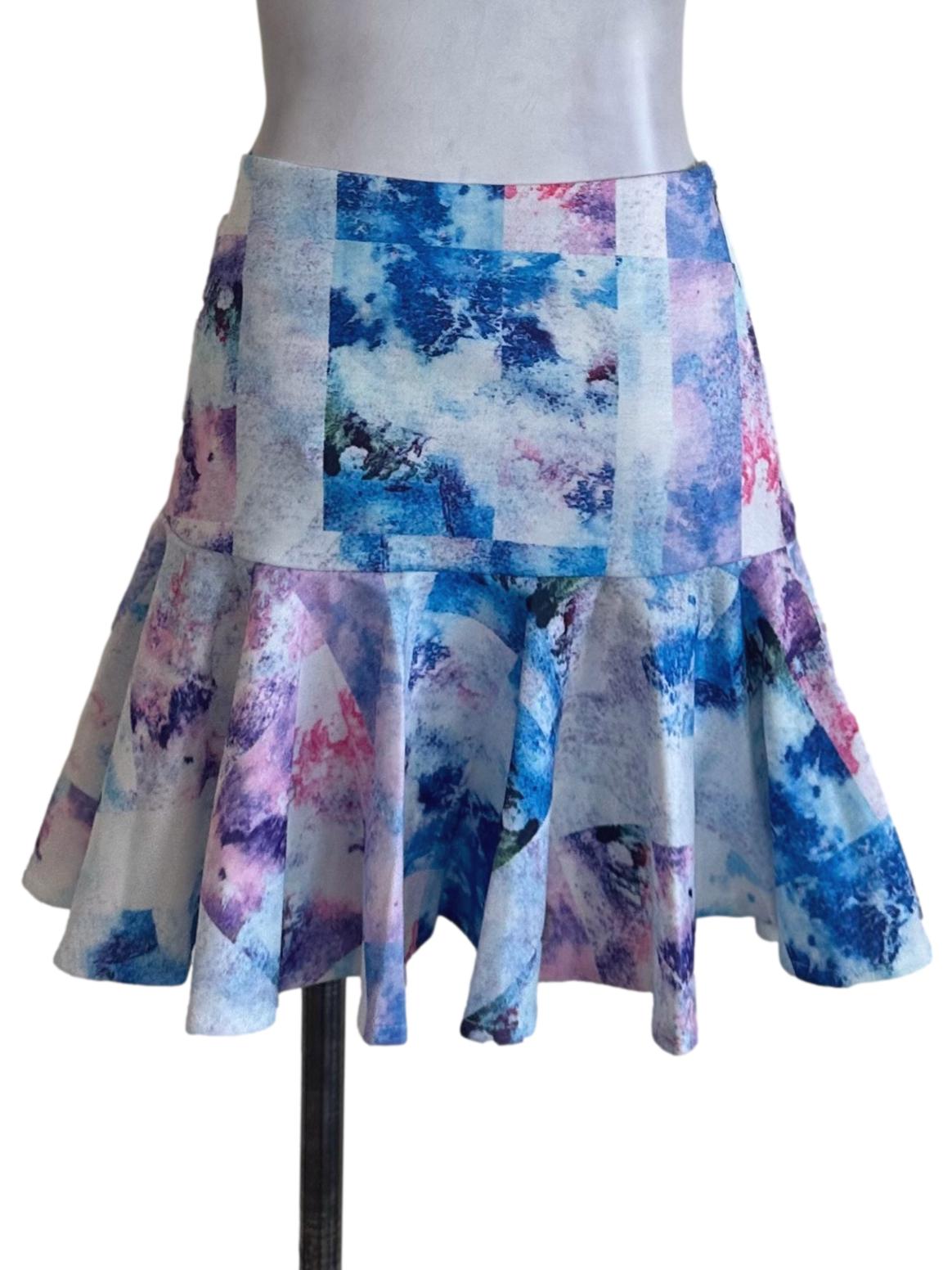 Blue Violet Pattern Flip Skirt