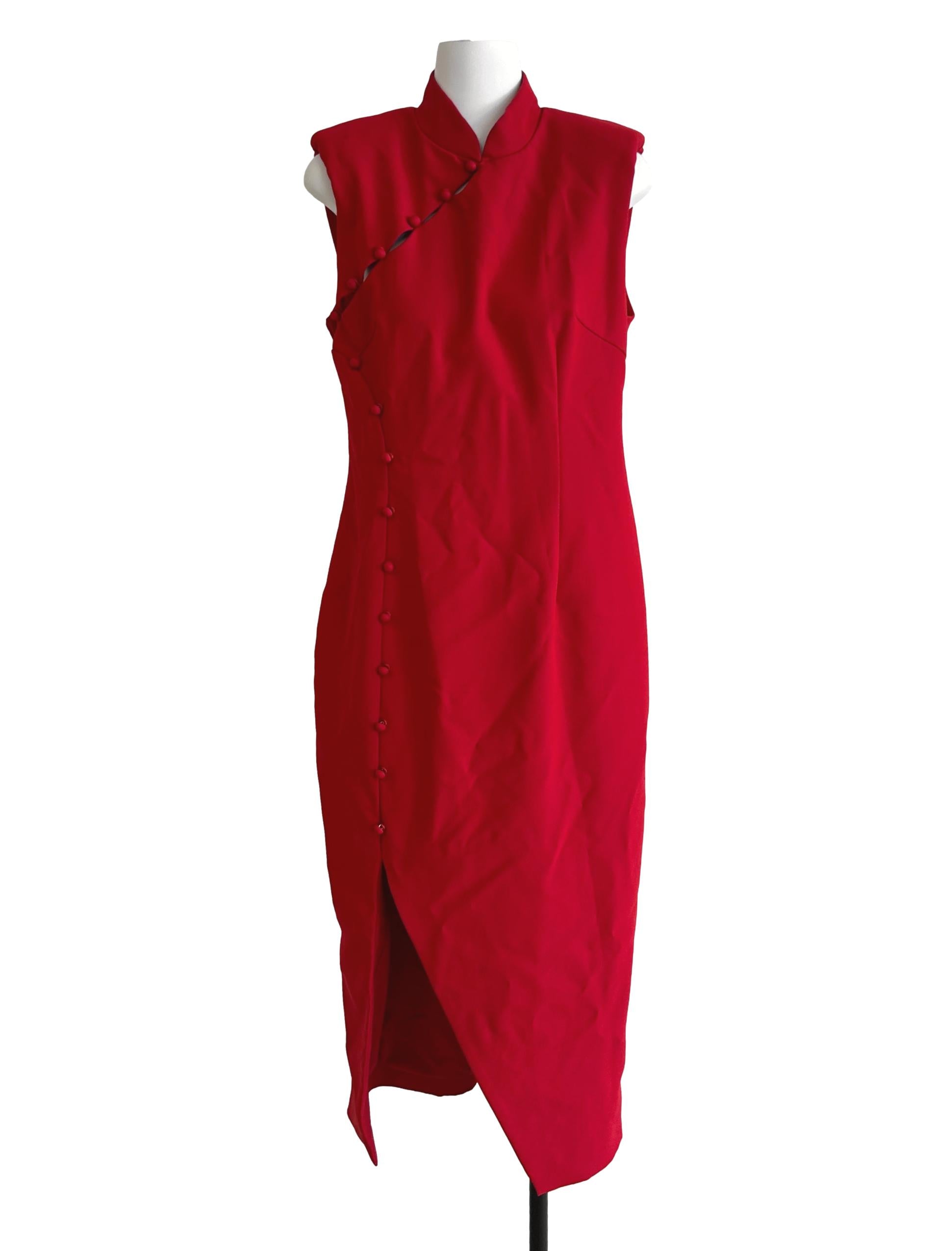 Crimson Red Cheongsam Dress