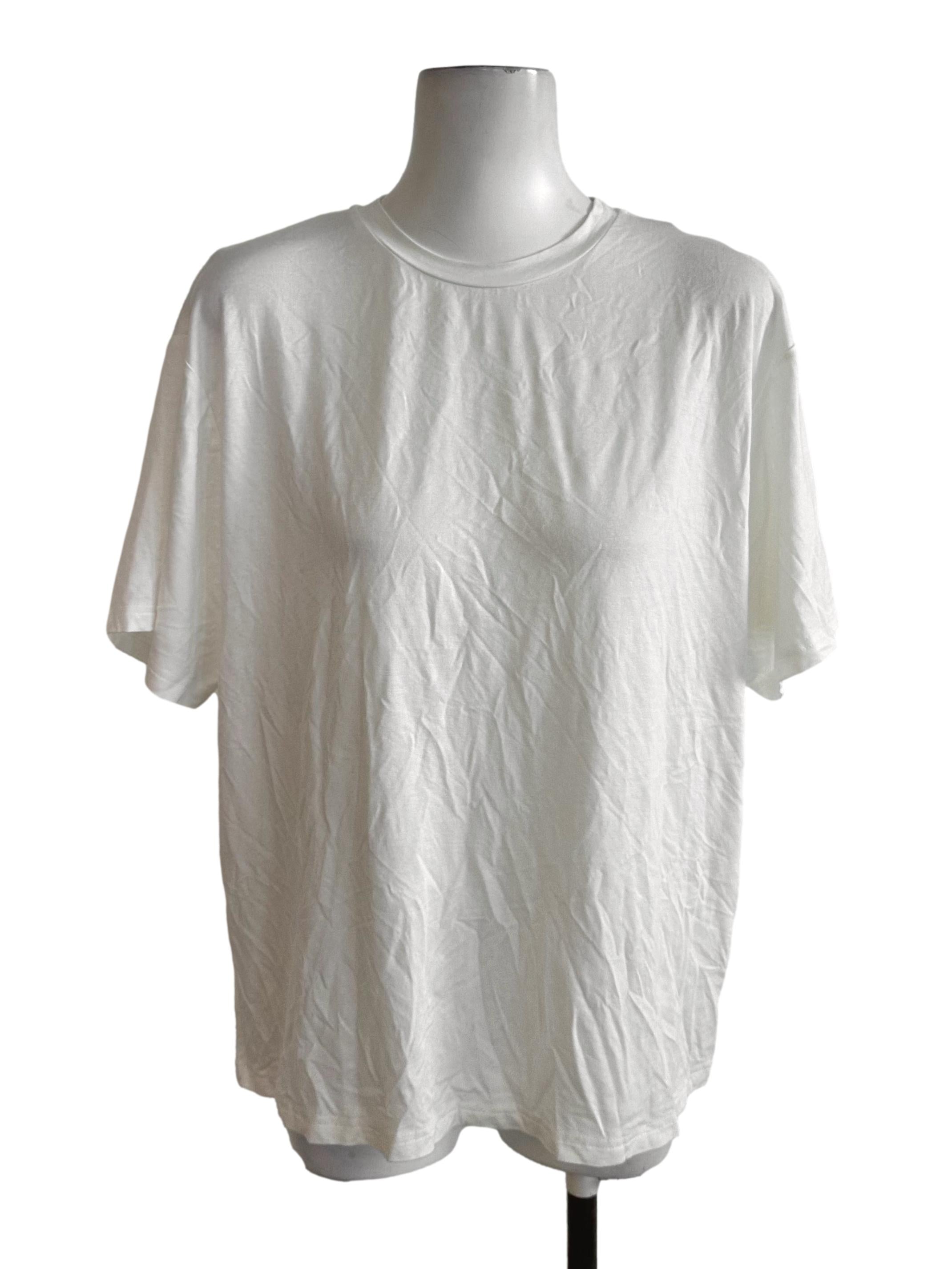 Off White Round Neck Tee Top