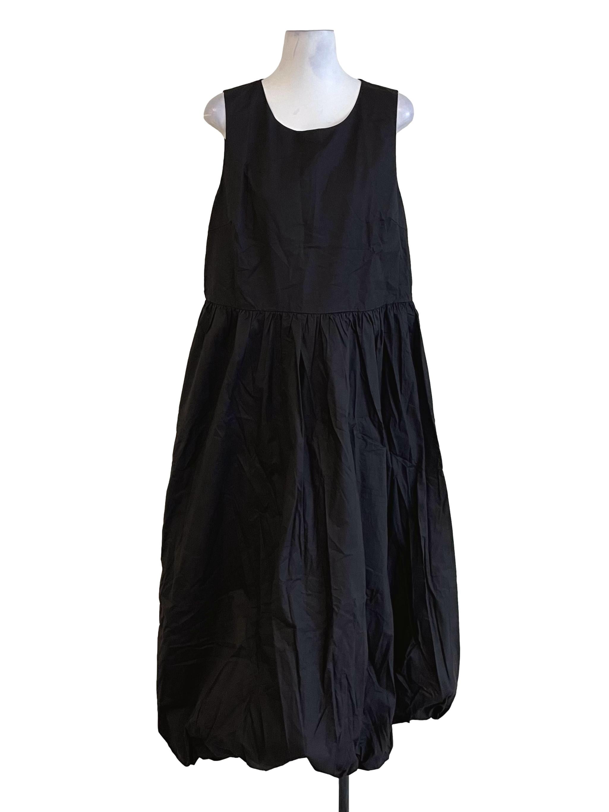 Black Sleeveless Bud Baggy Dress