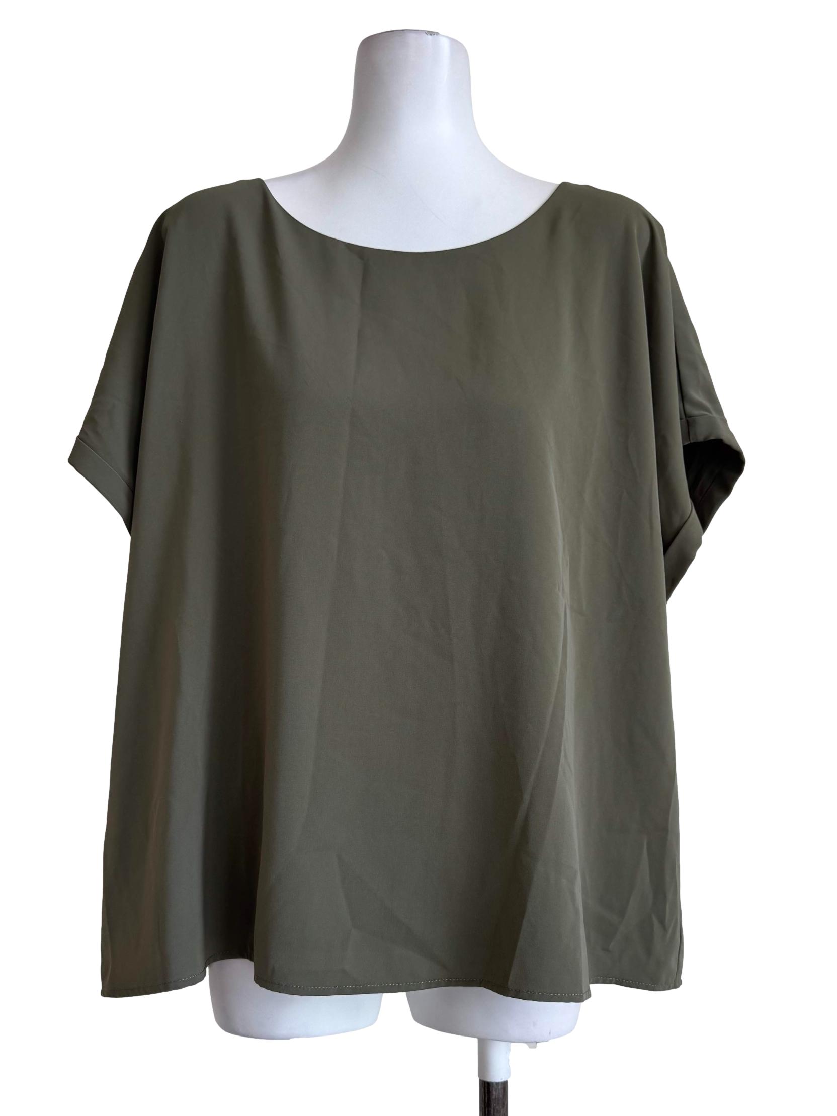 Moss Green Round Neck Top