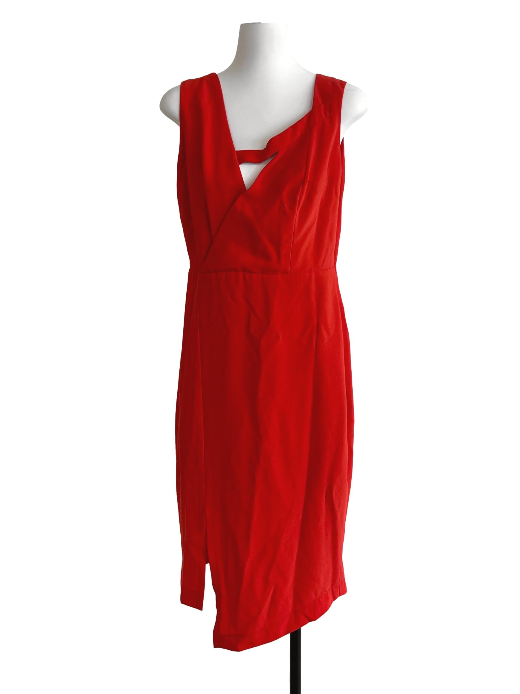Fire Orange Slit Dress