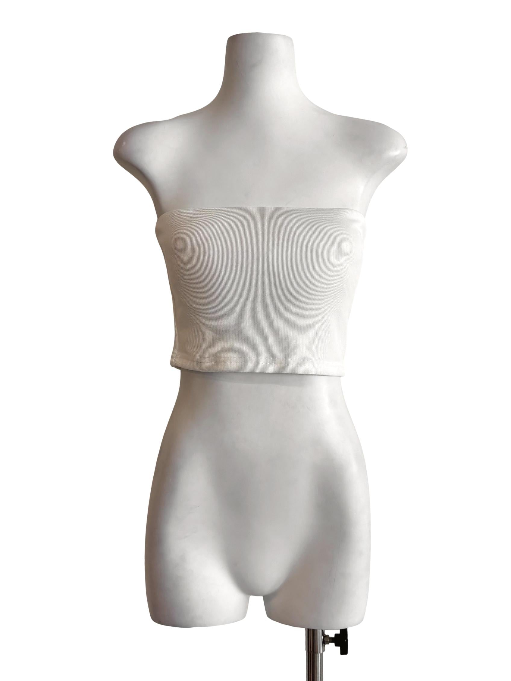 Powder White Padded Tube Top