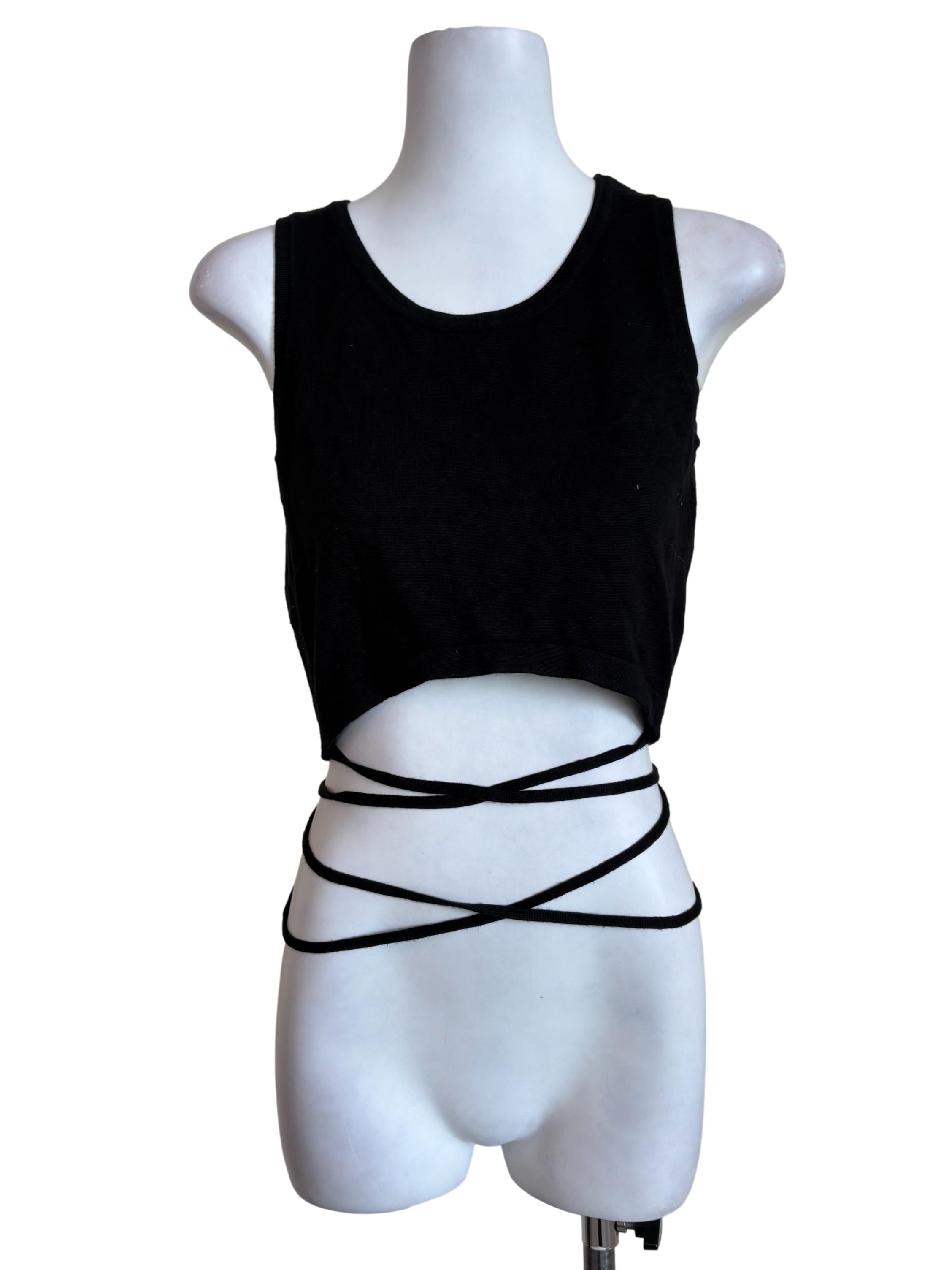 Black Knitted Crop Top