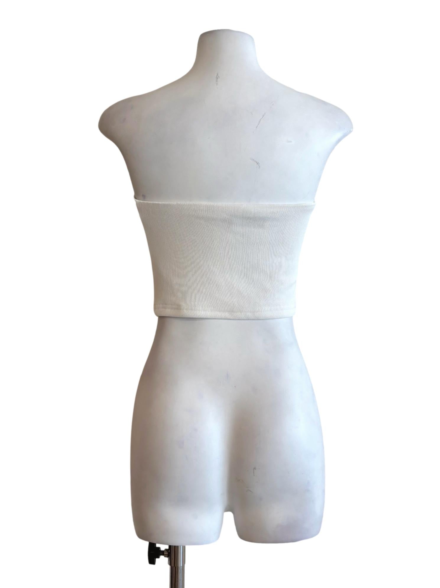 Powder White Padded Tube Top