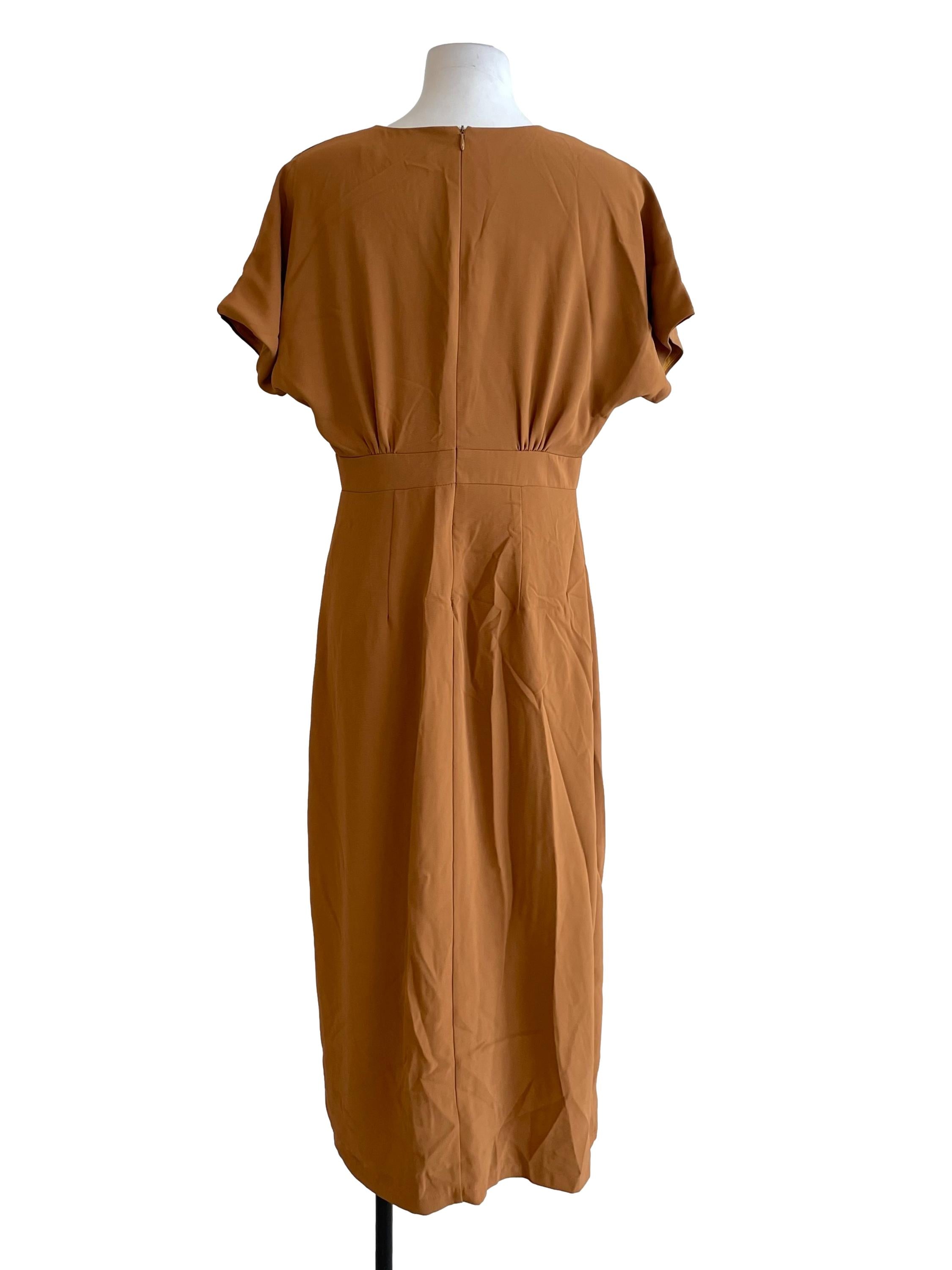 Sandstone Drop Shoulder Button Dress