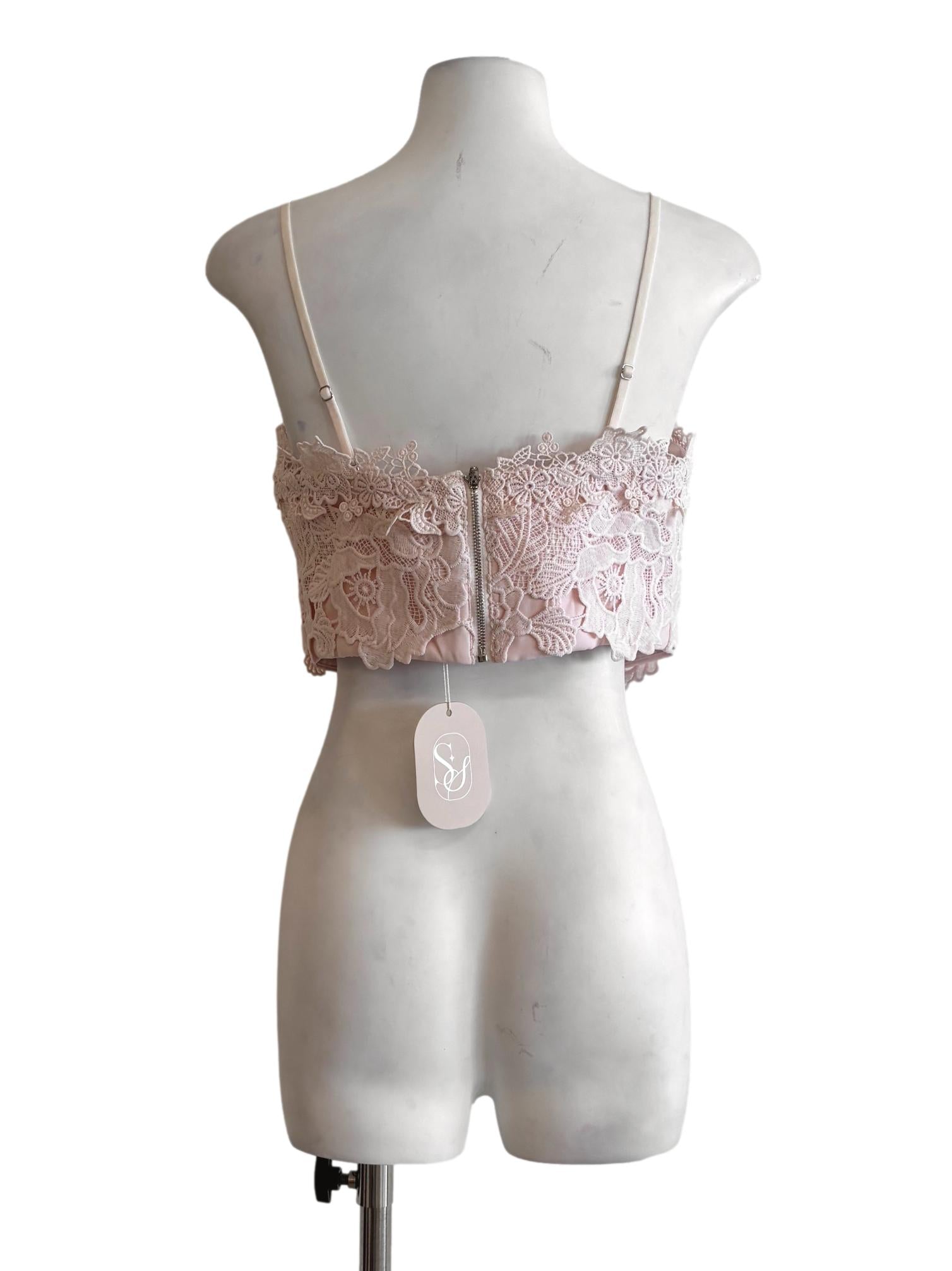 Baby Pink Spaghetti Strap Lace Top