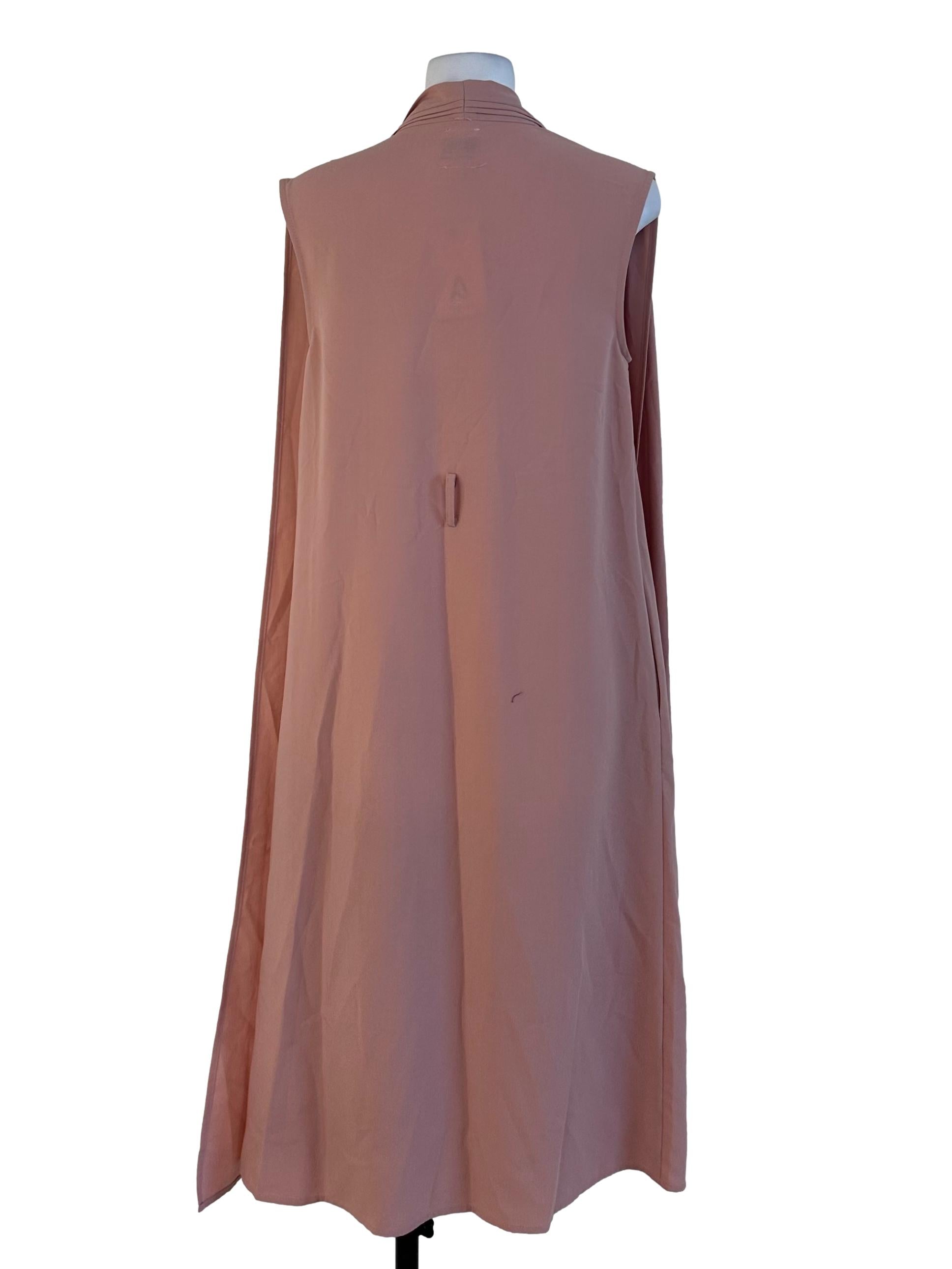 Blush Pink V Neck Plain Dress