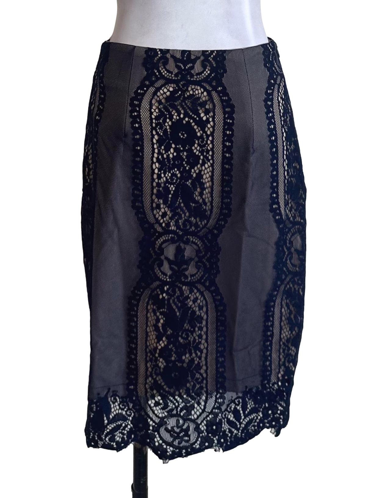 Dark Blue Lace Skirt
