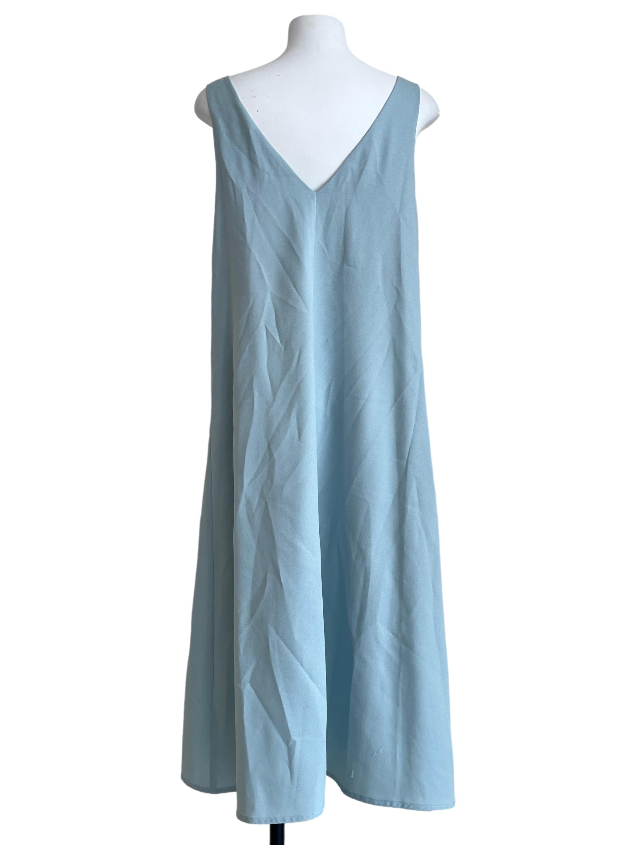 Mint Blue V-Neck Slip Dress