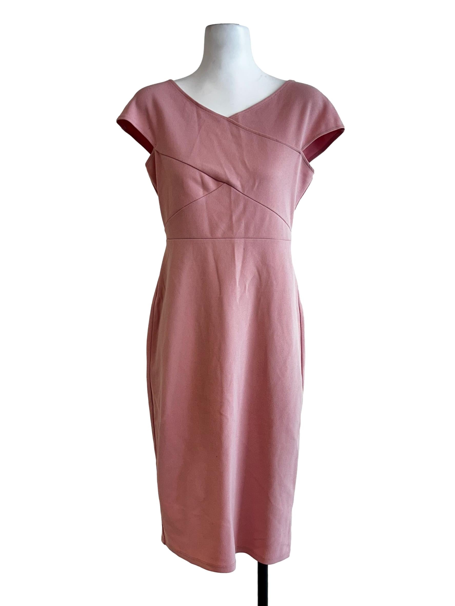 Blush Pink Sleeveless Midi Dress