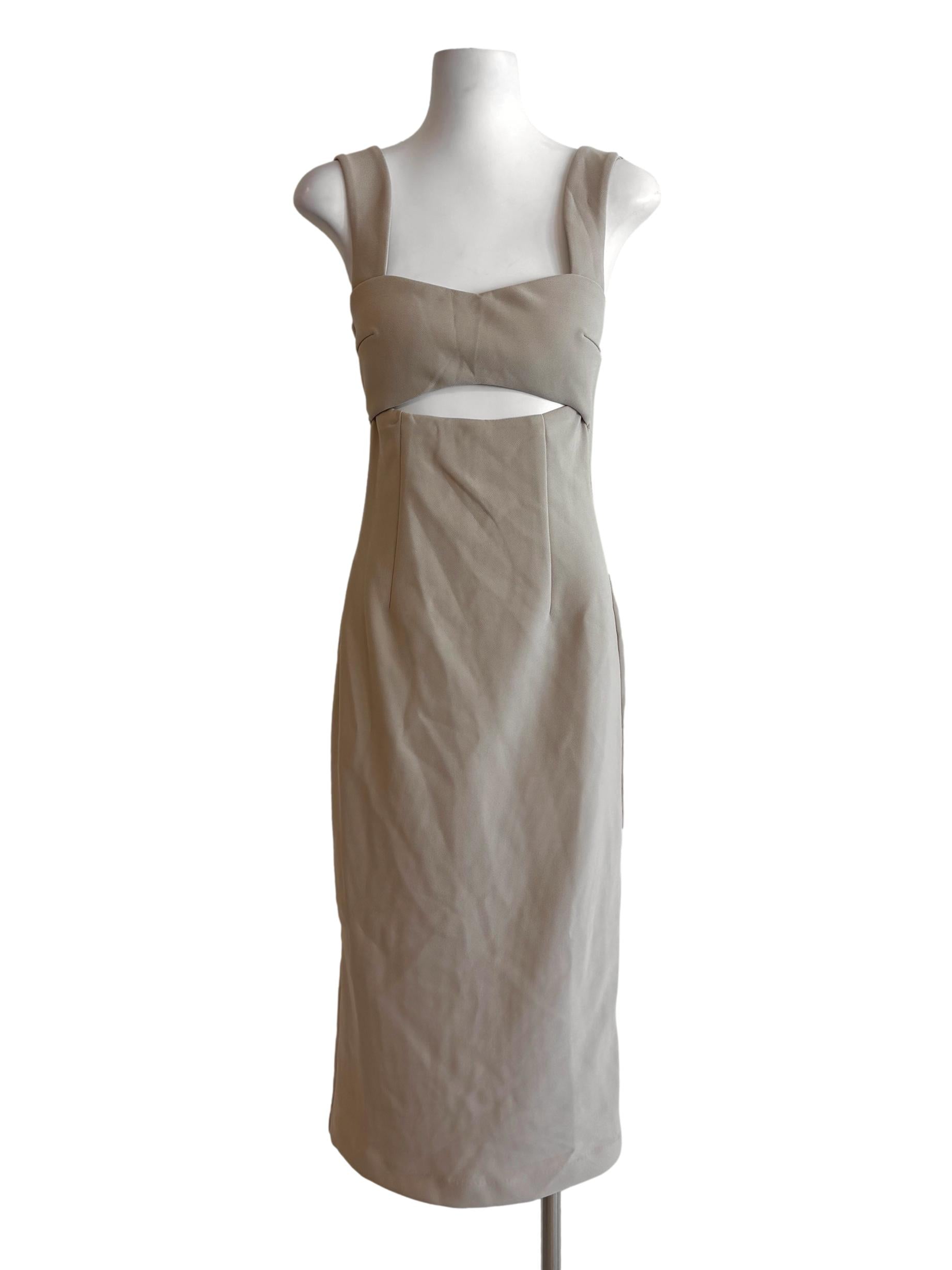 Eggshell Front Slit Pencil Dress LB