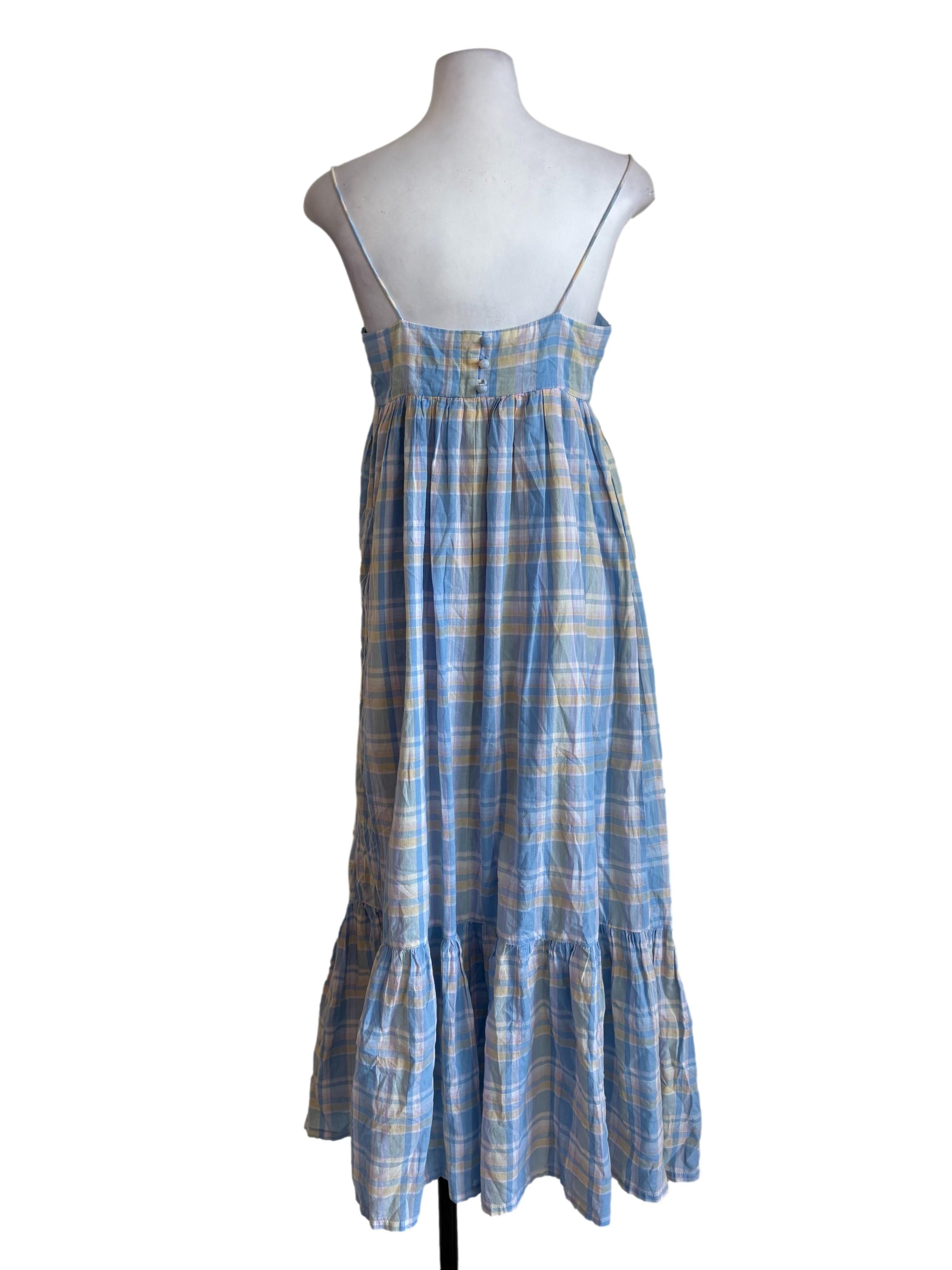 Blue Tartan Cotton Jumper Dress