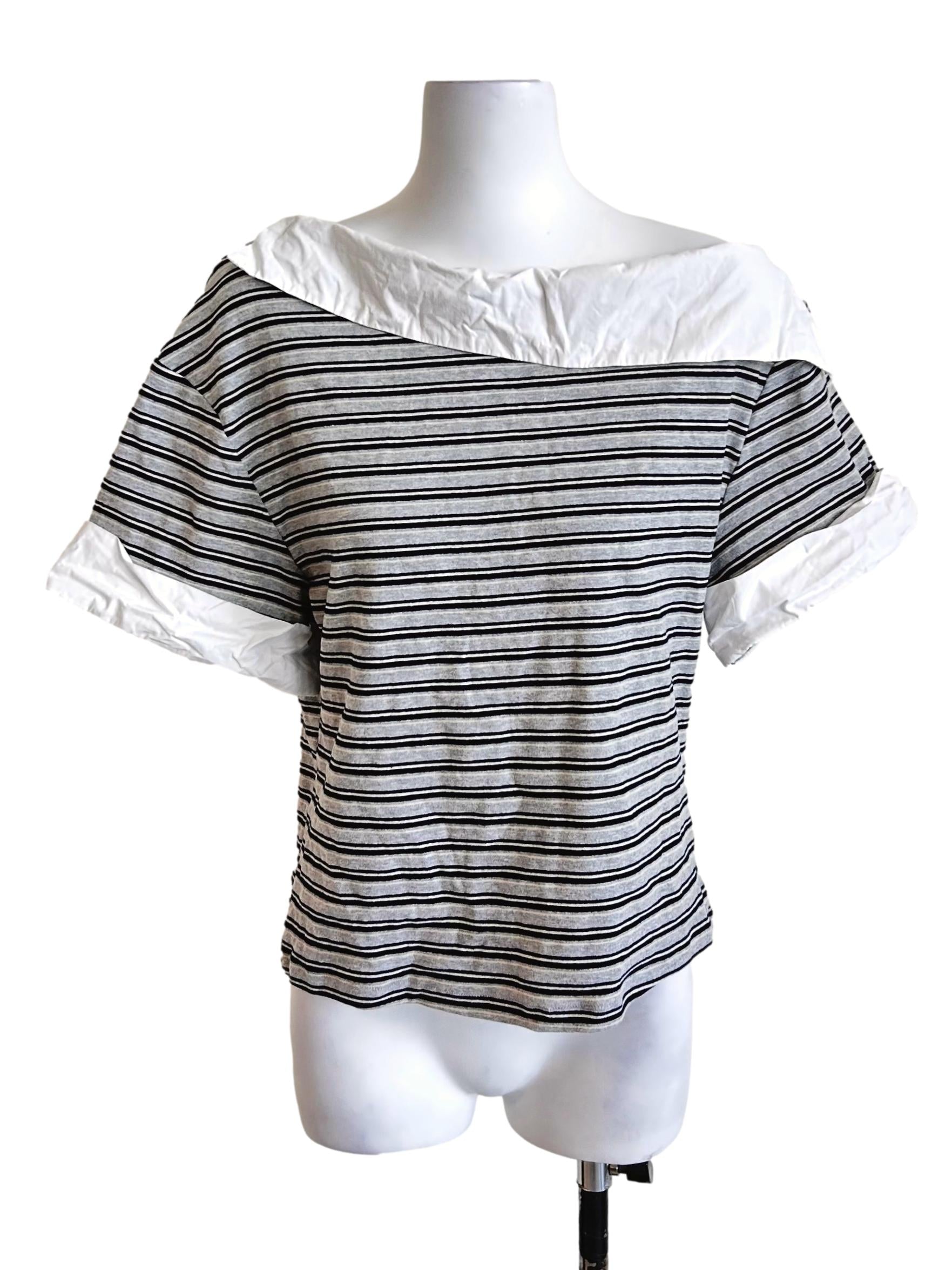 Striped Top With White Trim