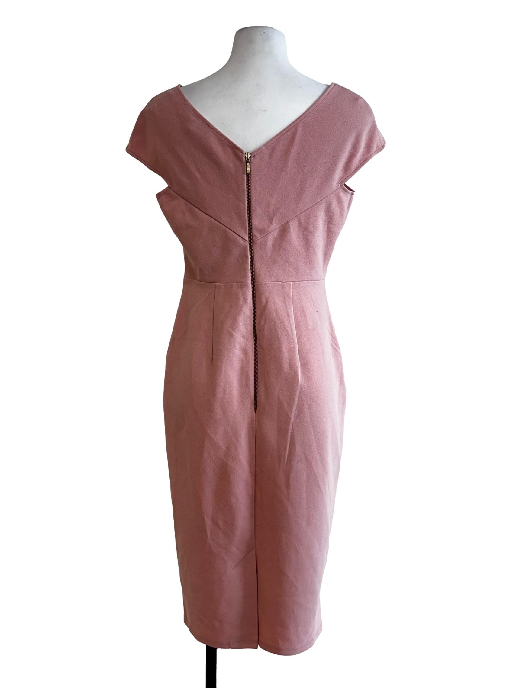 Blush Pink Sleeveless Midi Dress