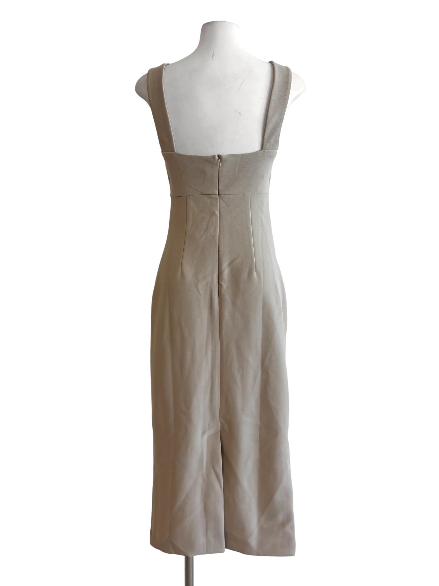 Eggshell Front Slit Pencil Dress LB