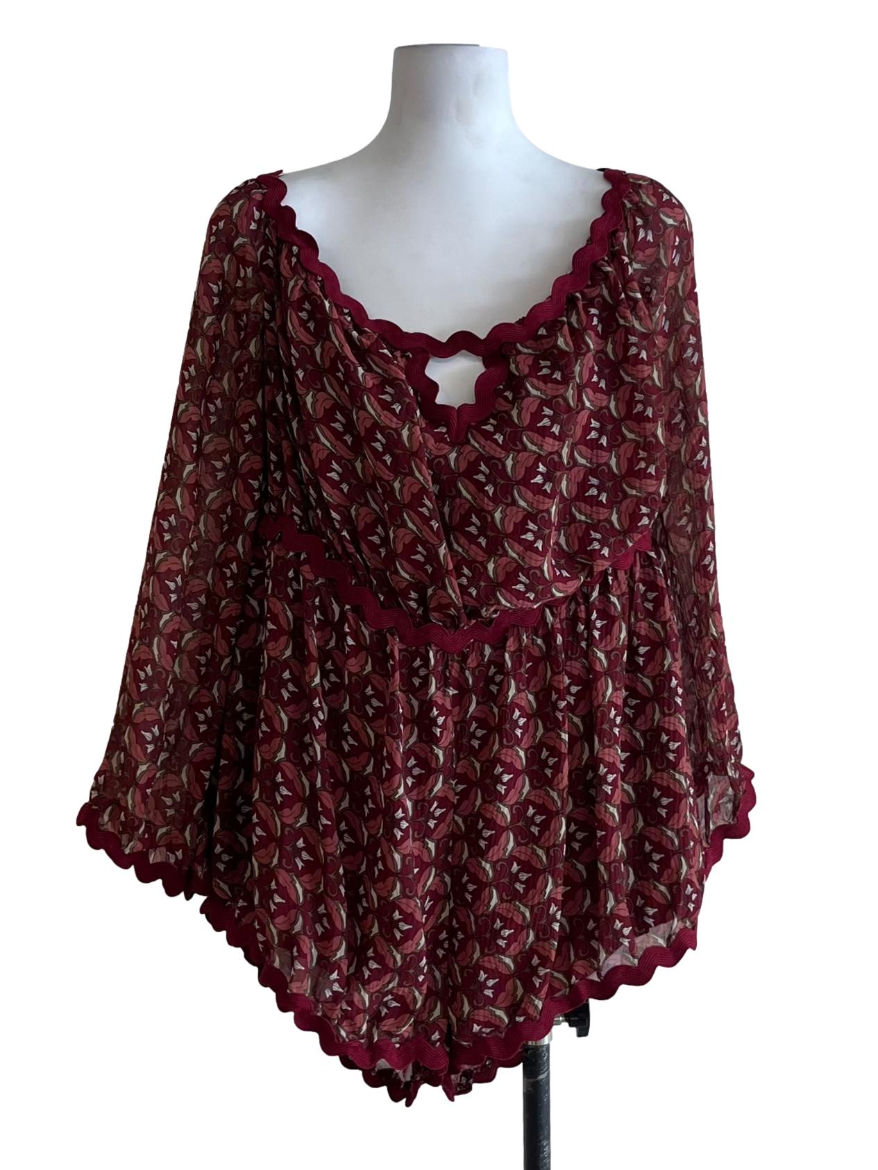 Wine Red Scoop Neckline Romper