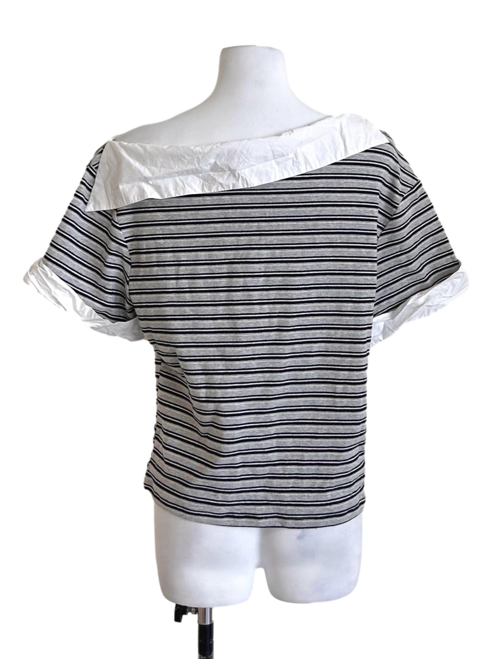 Striped Top With White Trim