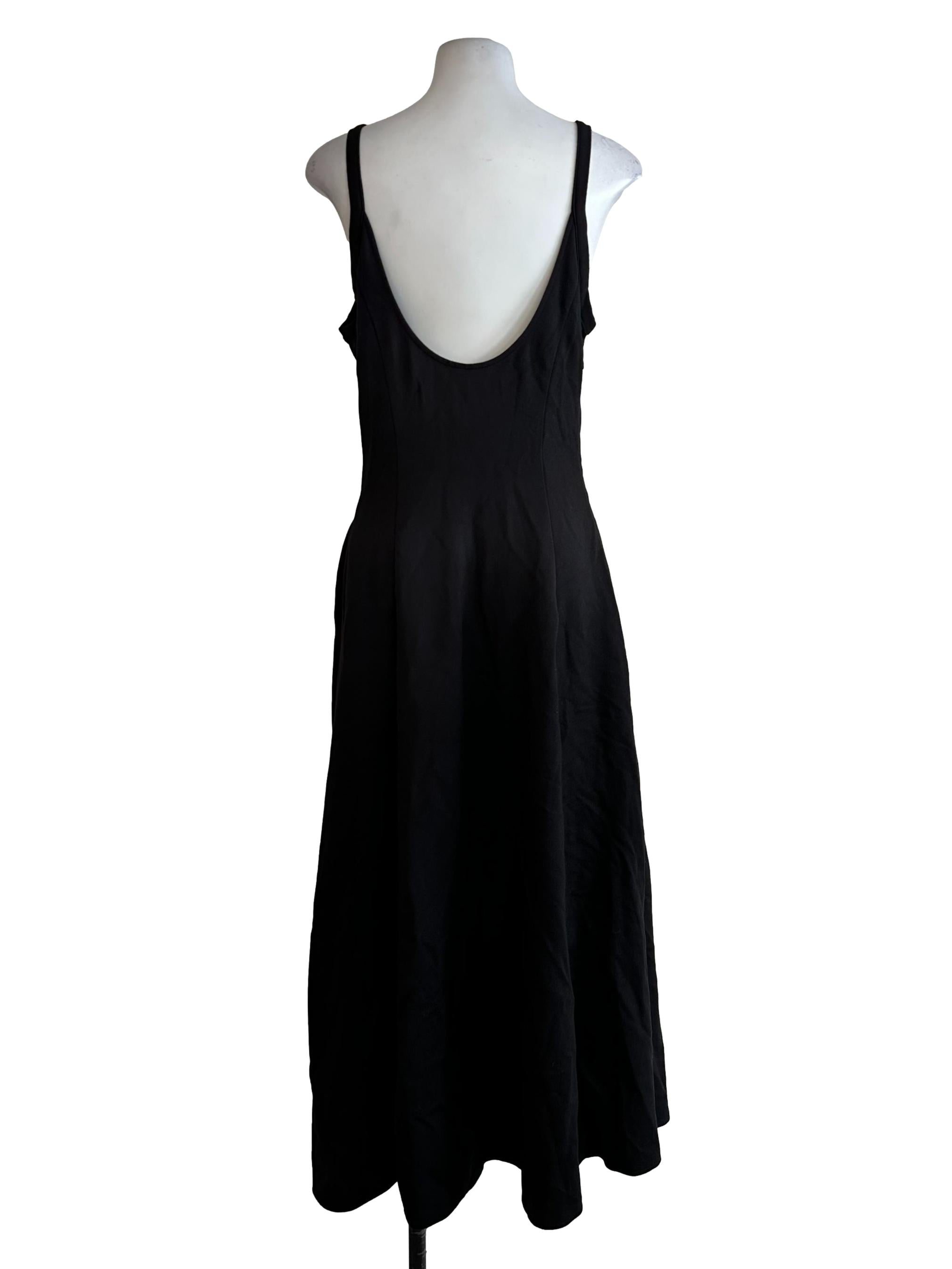 Black Plain Sleeveless Maxi Dress