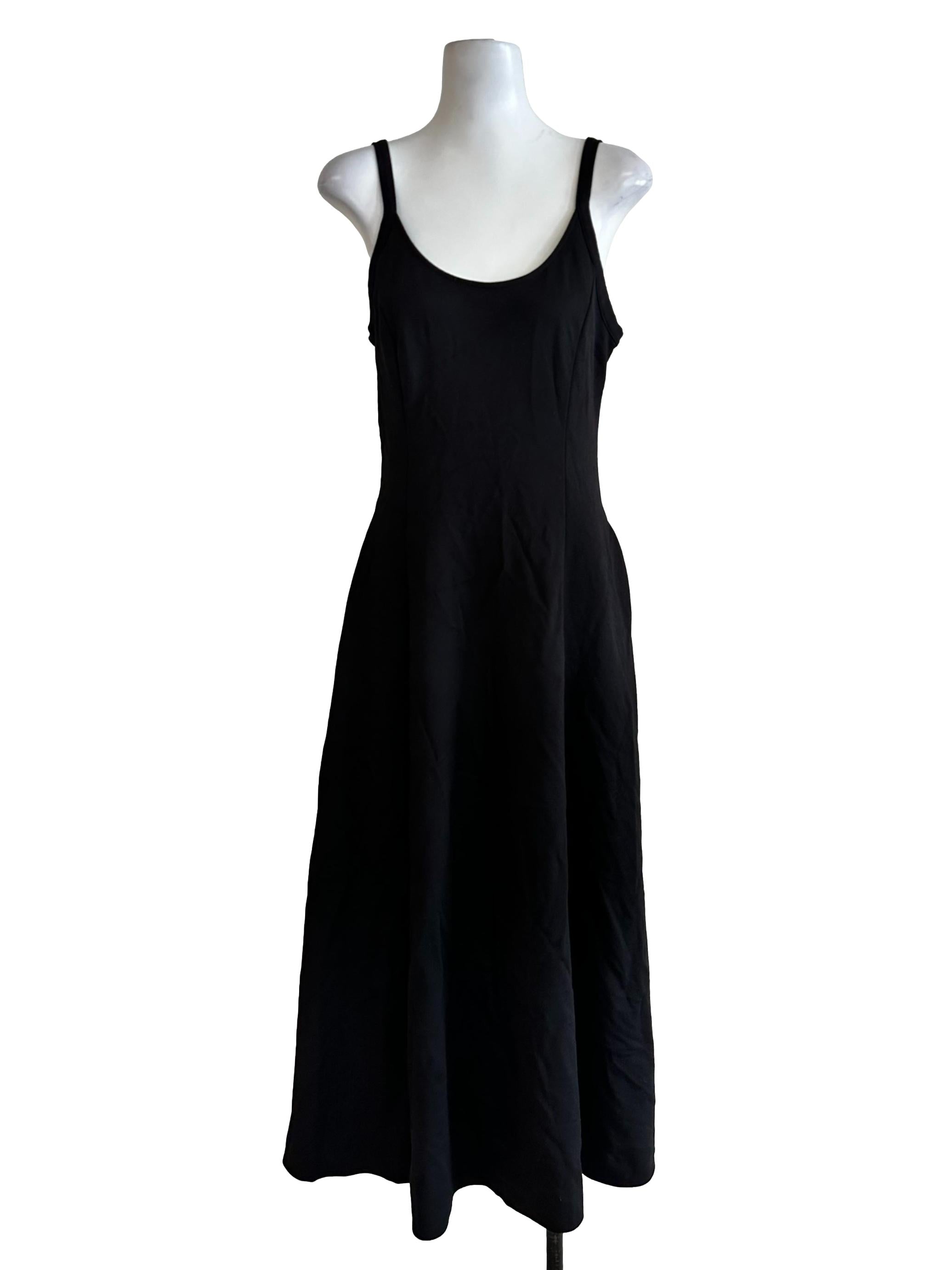 Black Plain Sleeveless Maxi Dress