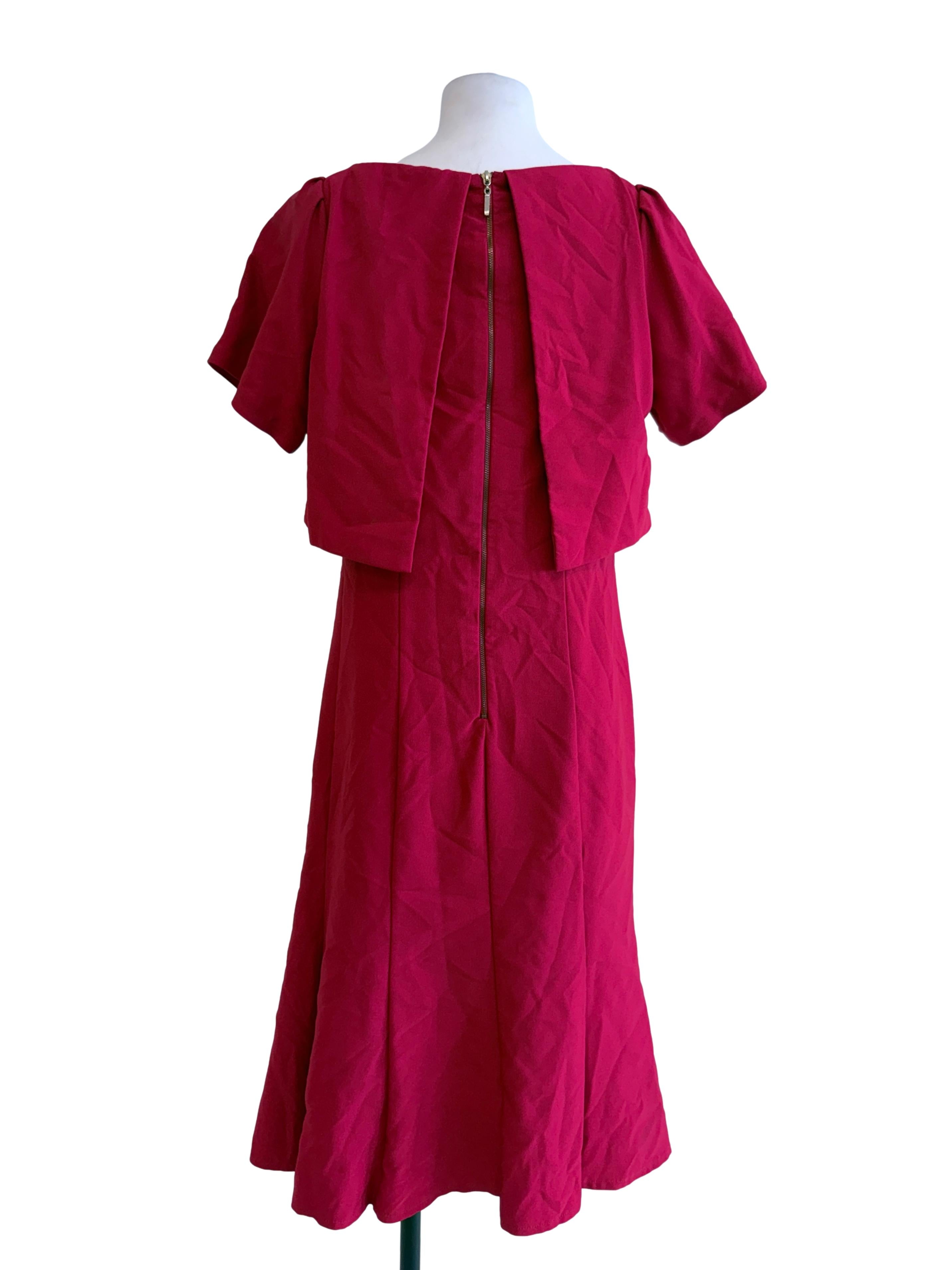 Red Princess Cut Midi Dress