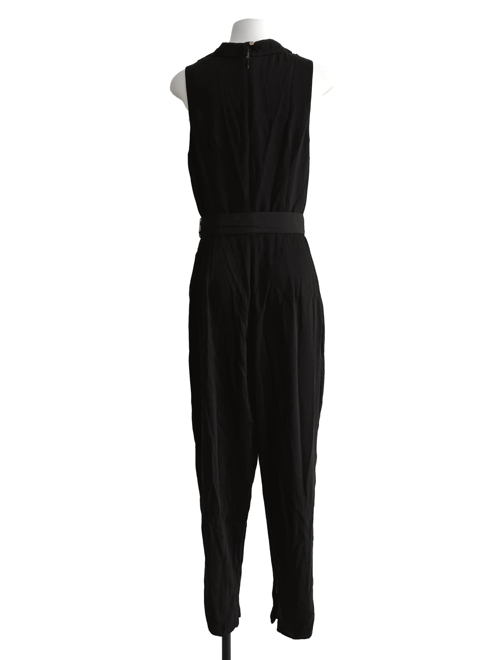 Jet Black Tapered Jumpsuit