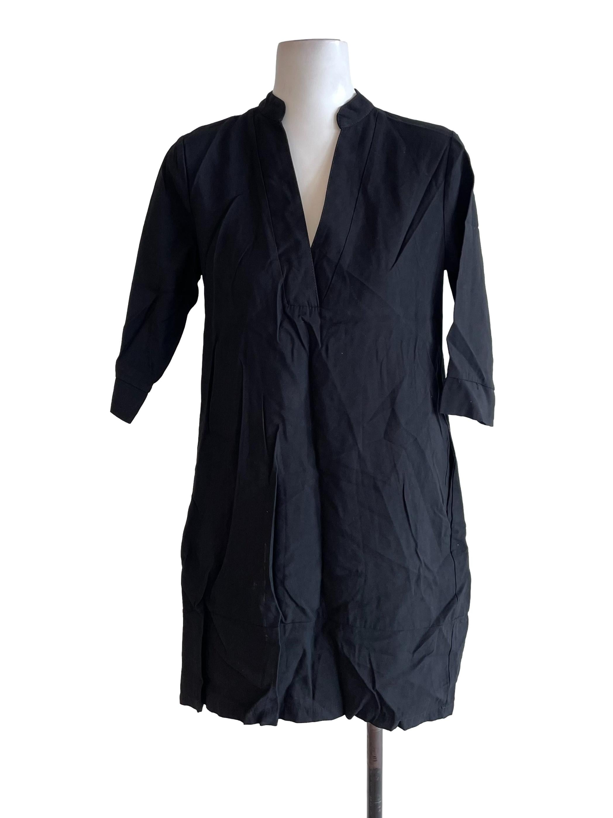 Black Mid Sleeves Tent Dress