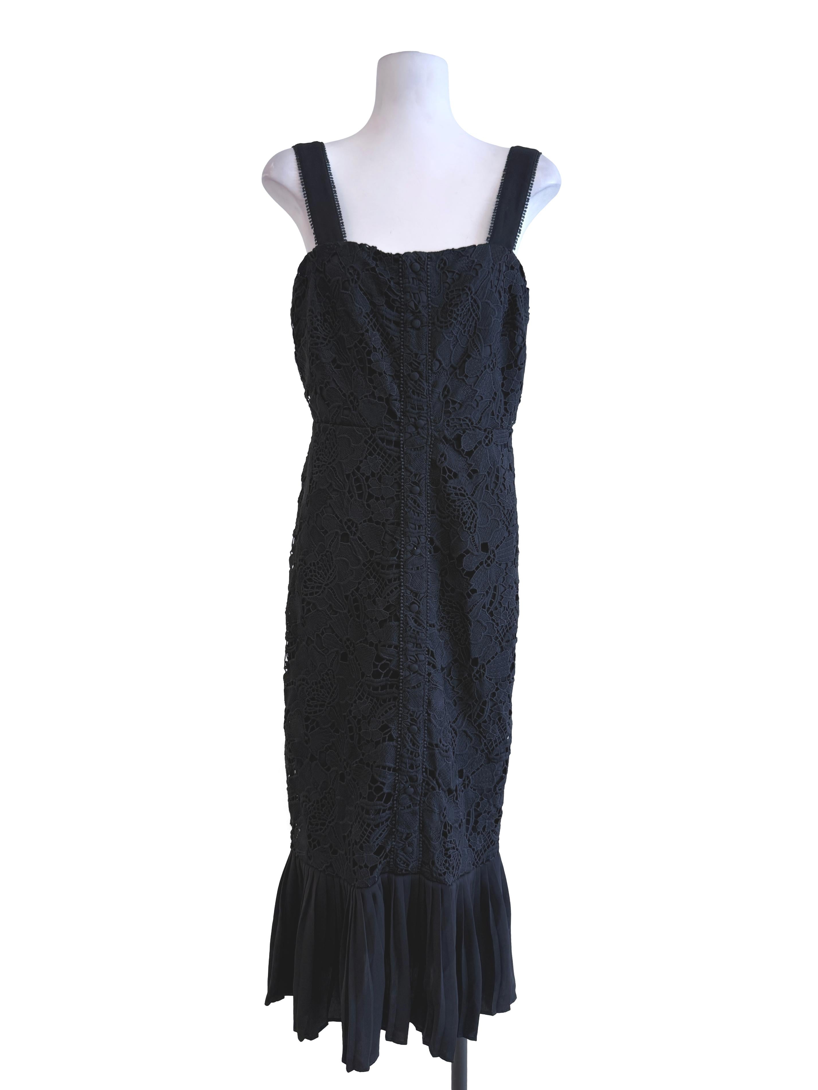 Black Embroidered Slip Dress