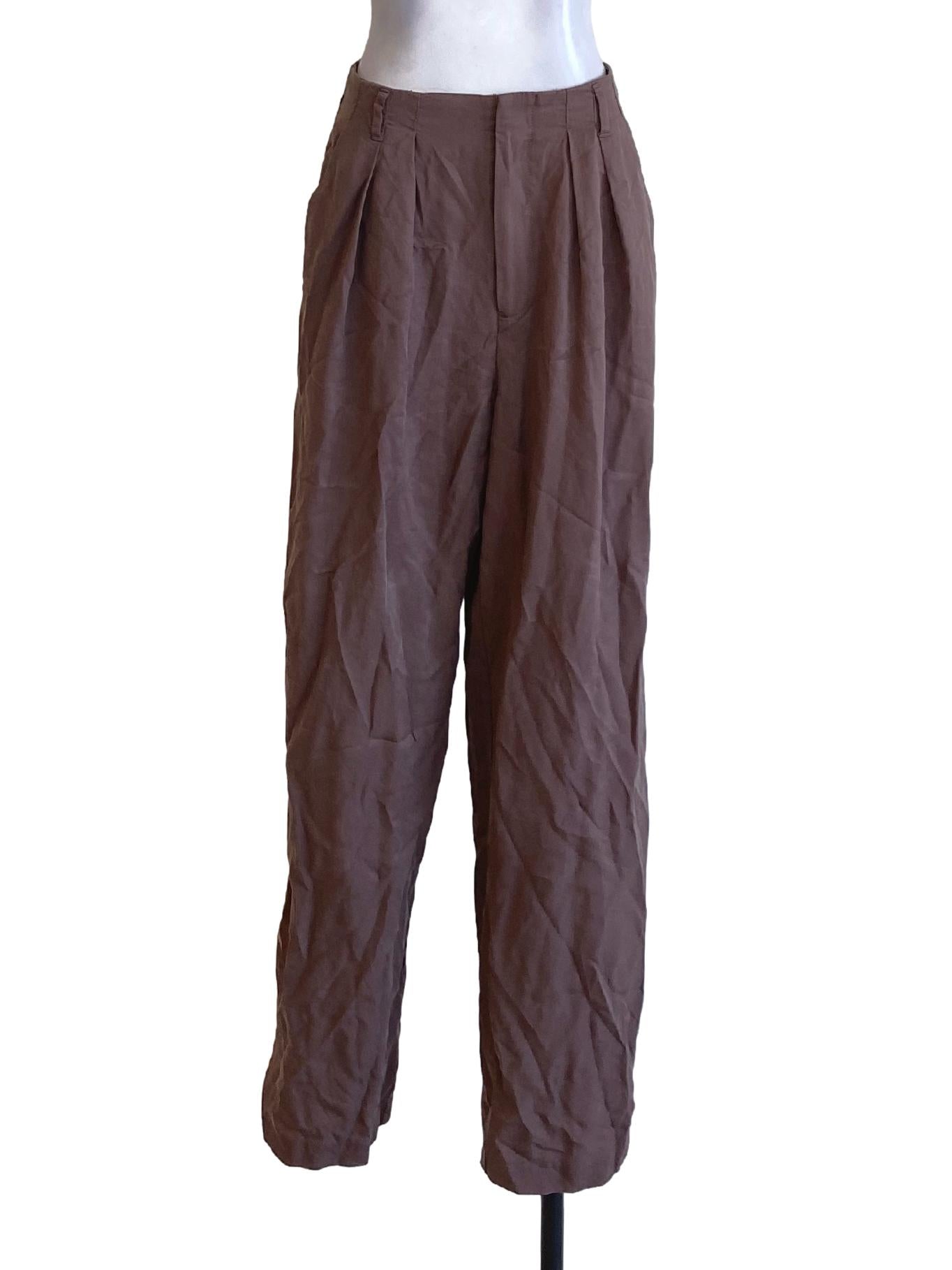Umber Brown Straight Loose Pants LB