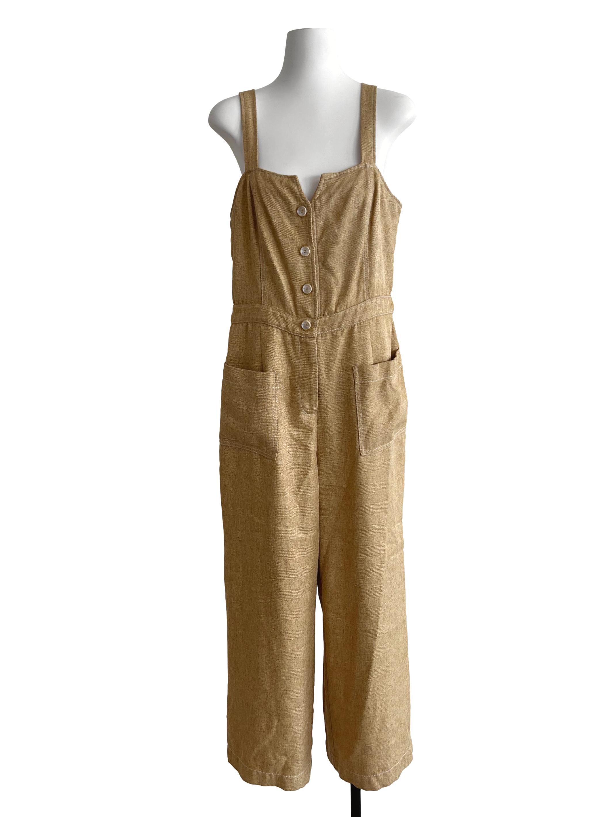 Honey Yellow Sleeveless Jumpsuit
