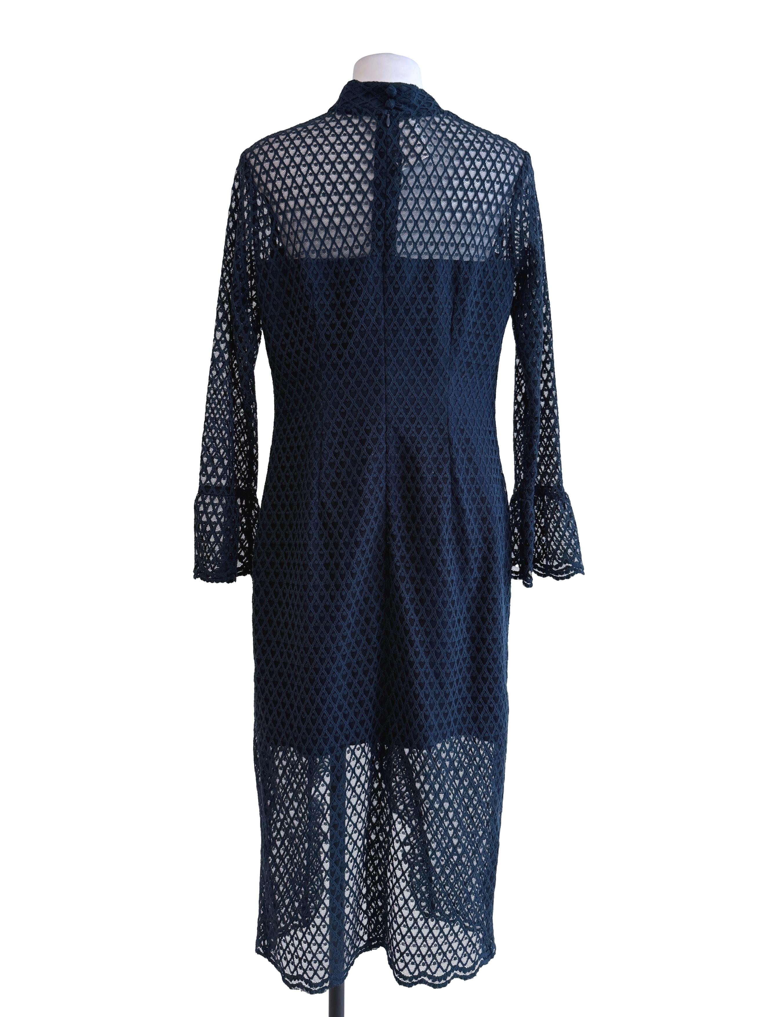 Dark Blue Textured Dress
