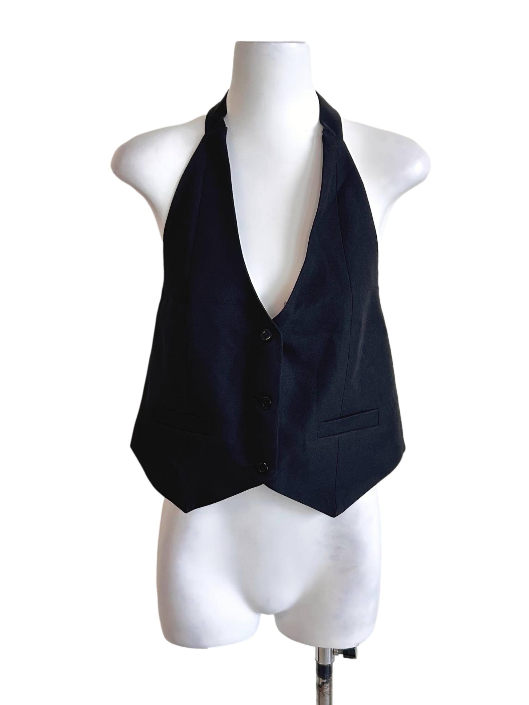 Black Halter Neck Vest Top