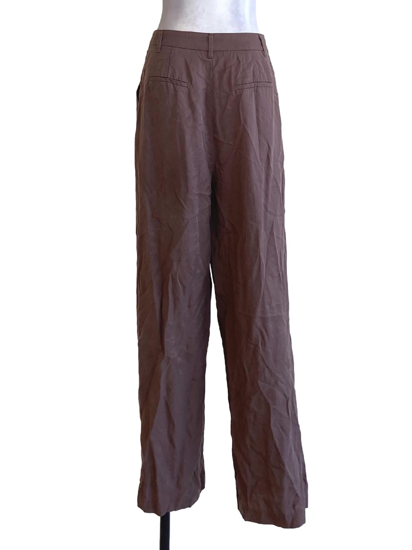 Umber Brown Straight Loose Pants LB