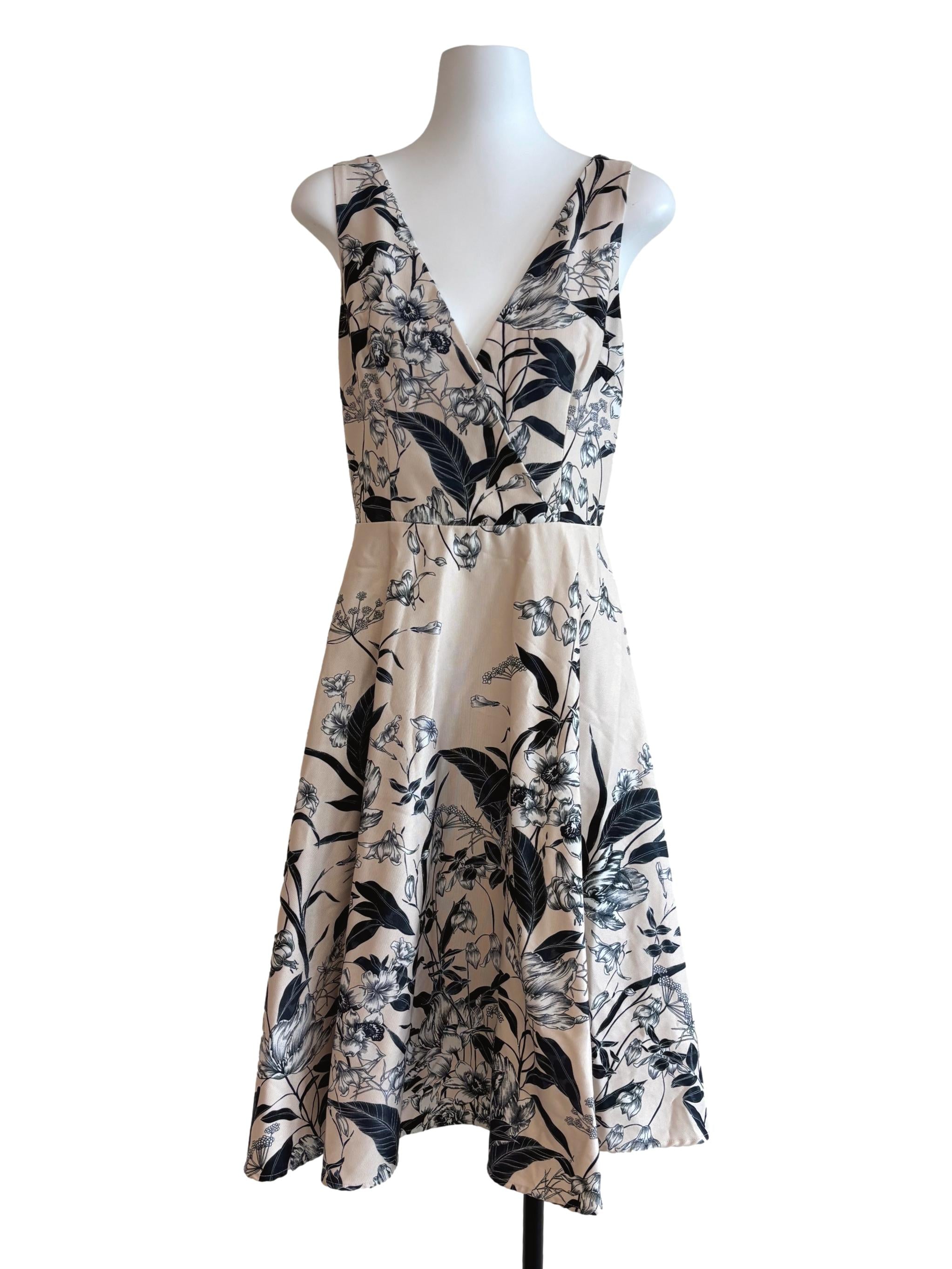 Alabaster White Floral A-Line Dress