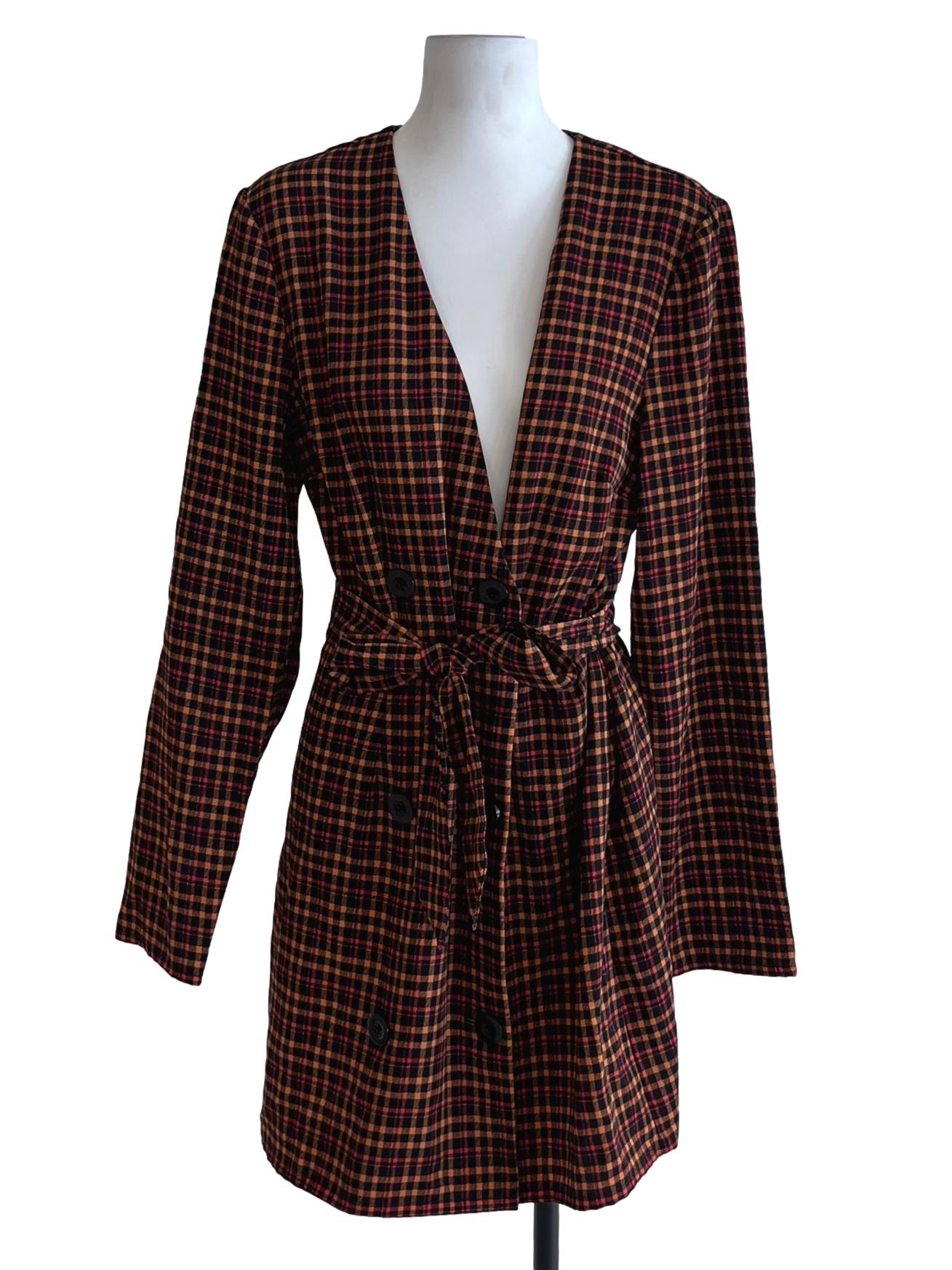 Black Tartan Empire Dress