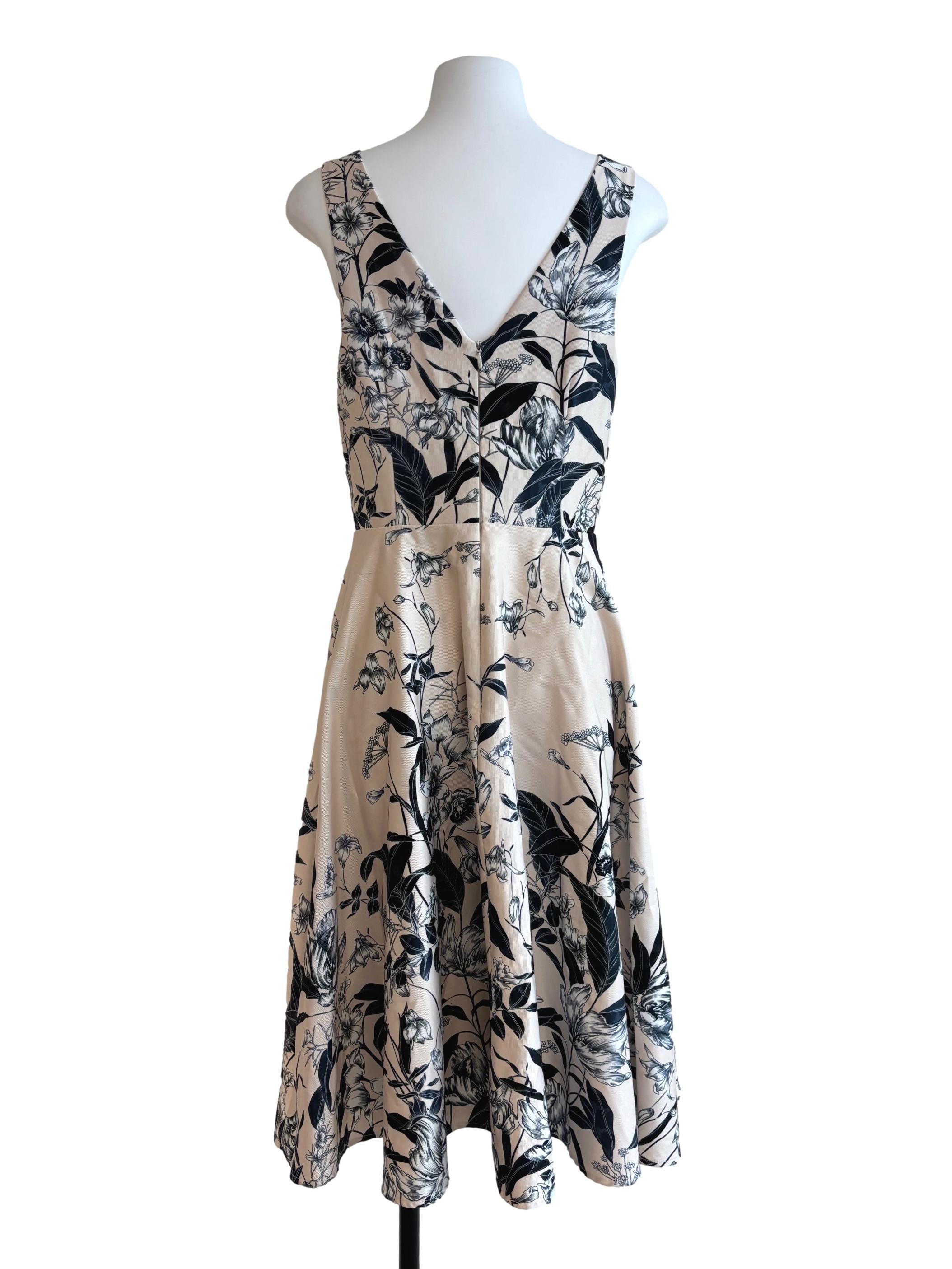 Alabaster White Floral A-Line Dress