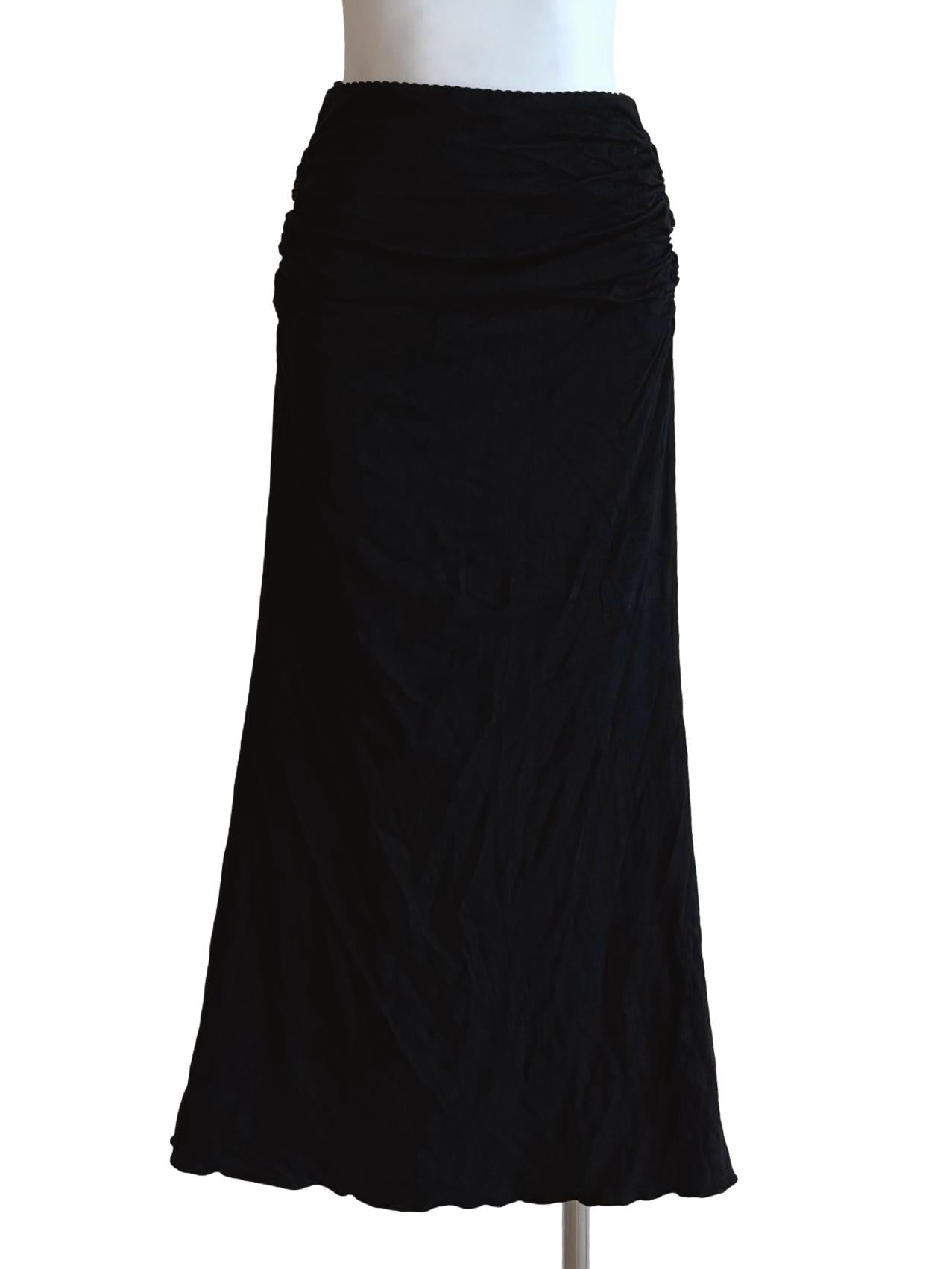 Rich Black Ruched Skirt