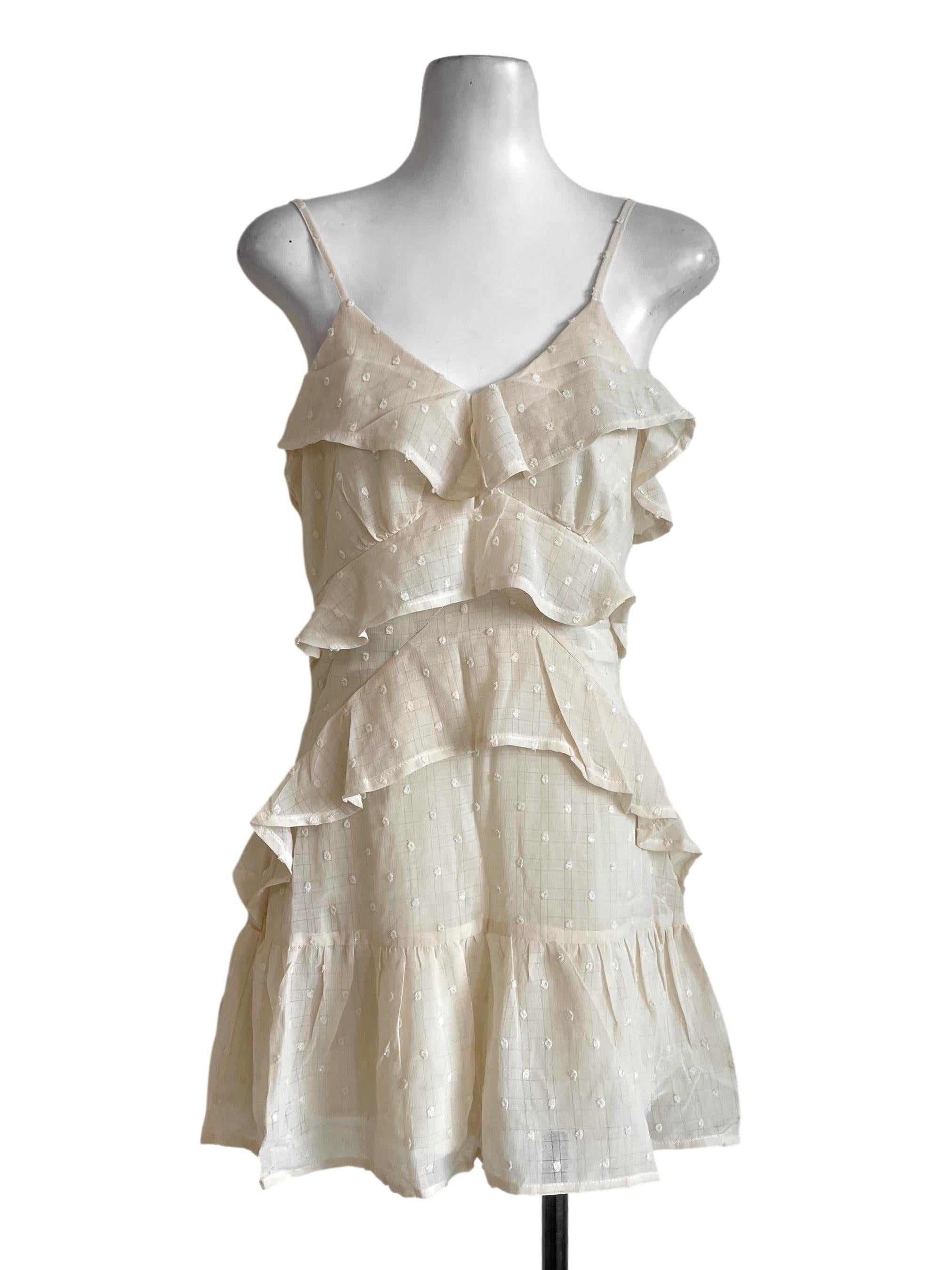 Beige Swiss Dots Rompers