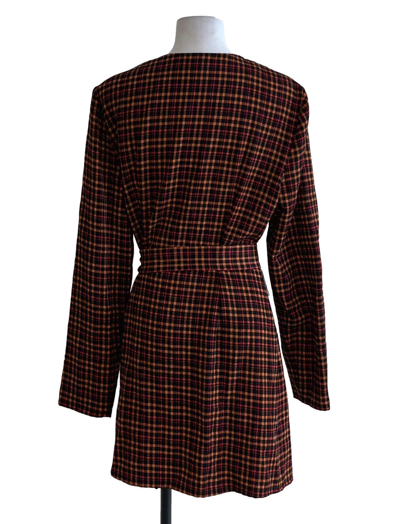 Black Tartan Empire Dress