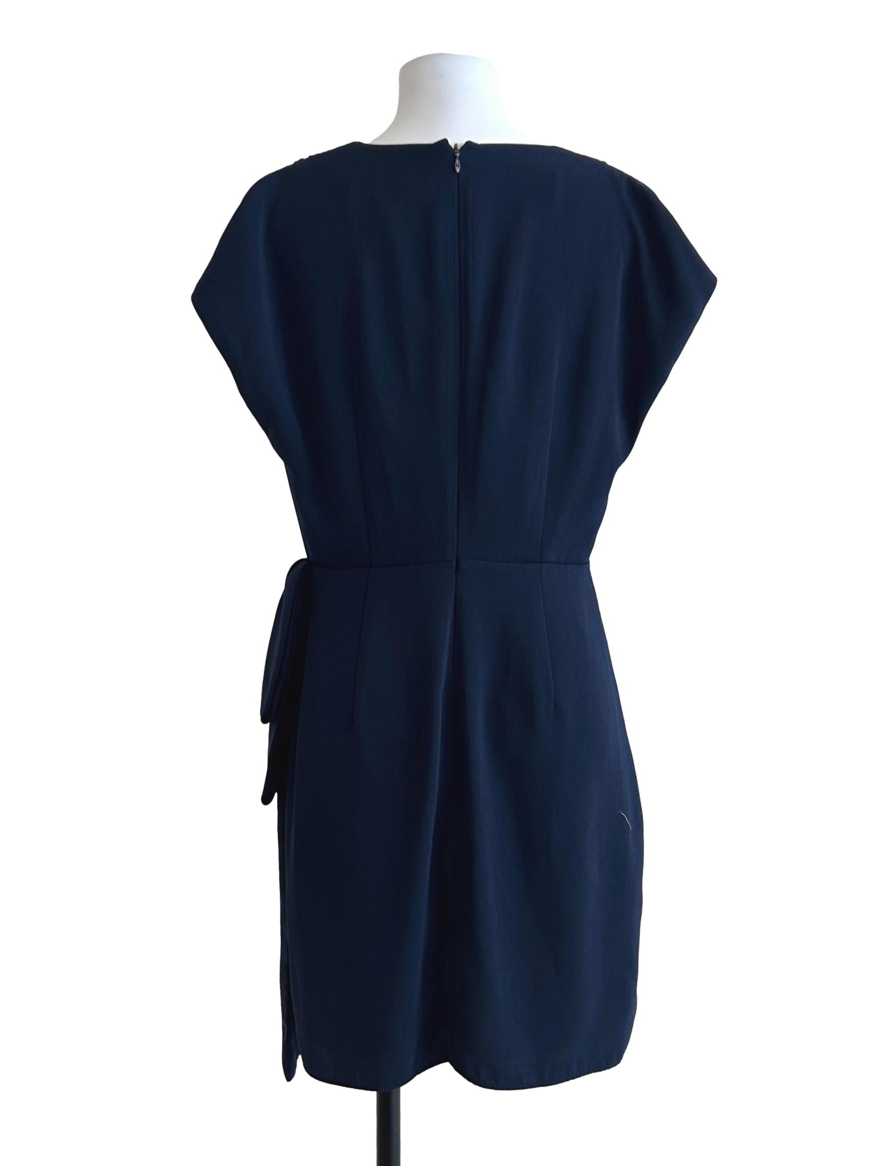 Navy Blue V-Neckline Dress