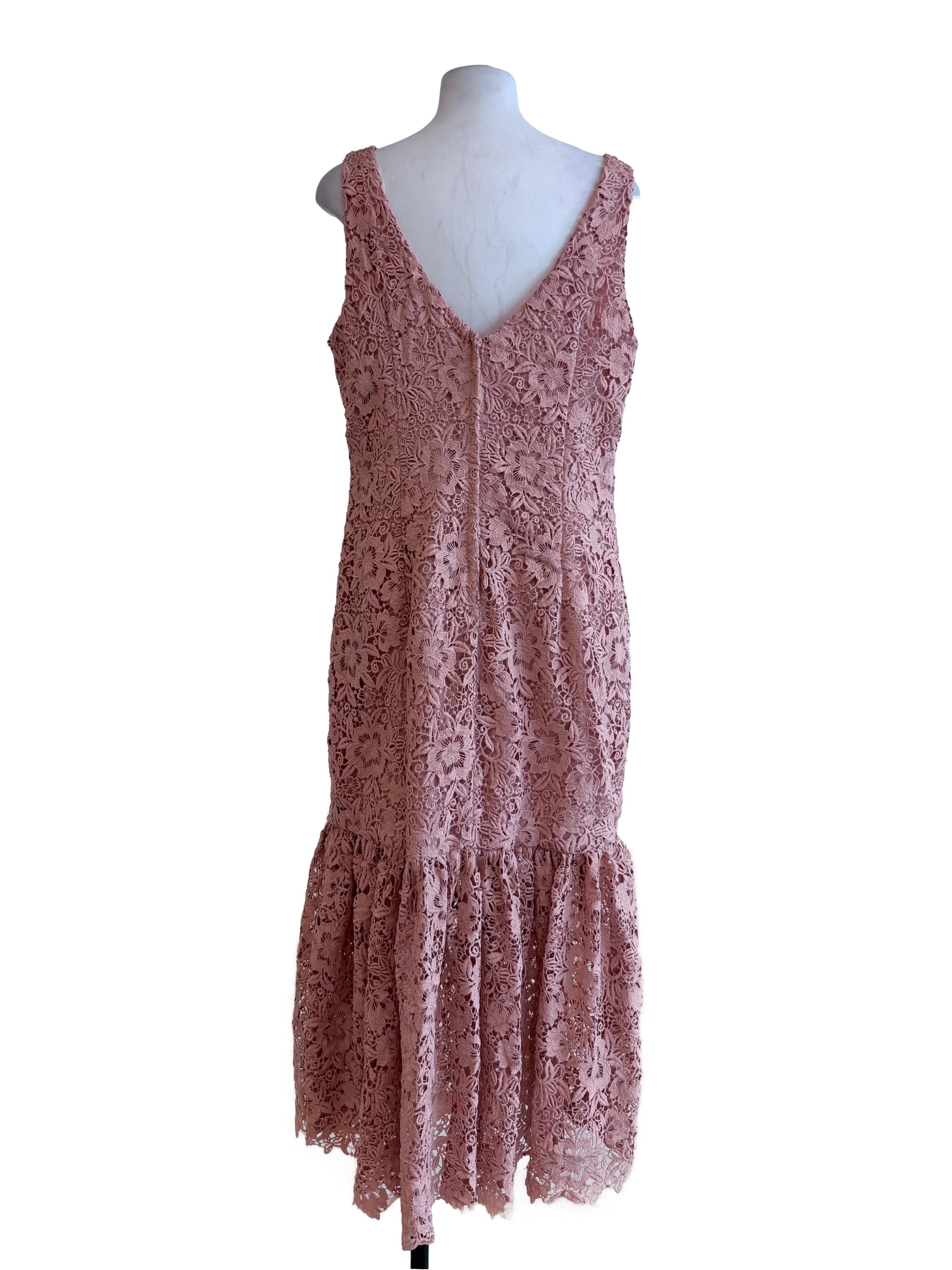 Rouge Pink V-Neck Maxi Dress