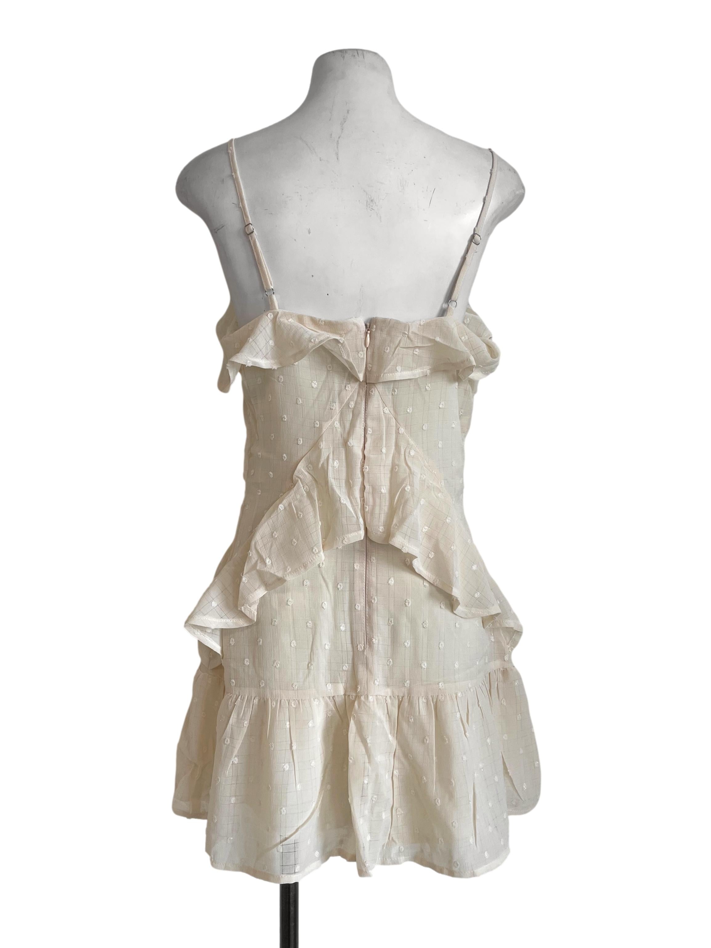 Beige Swiss Dots Rompers