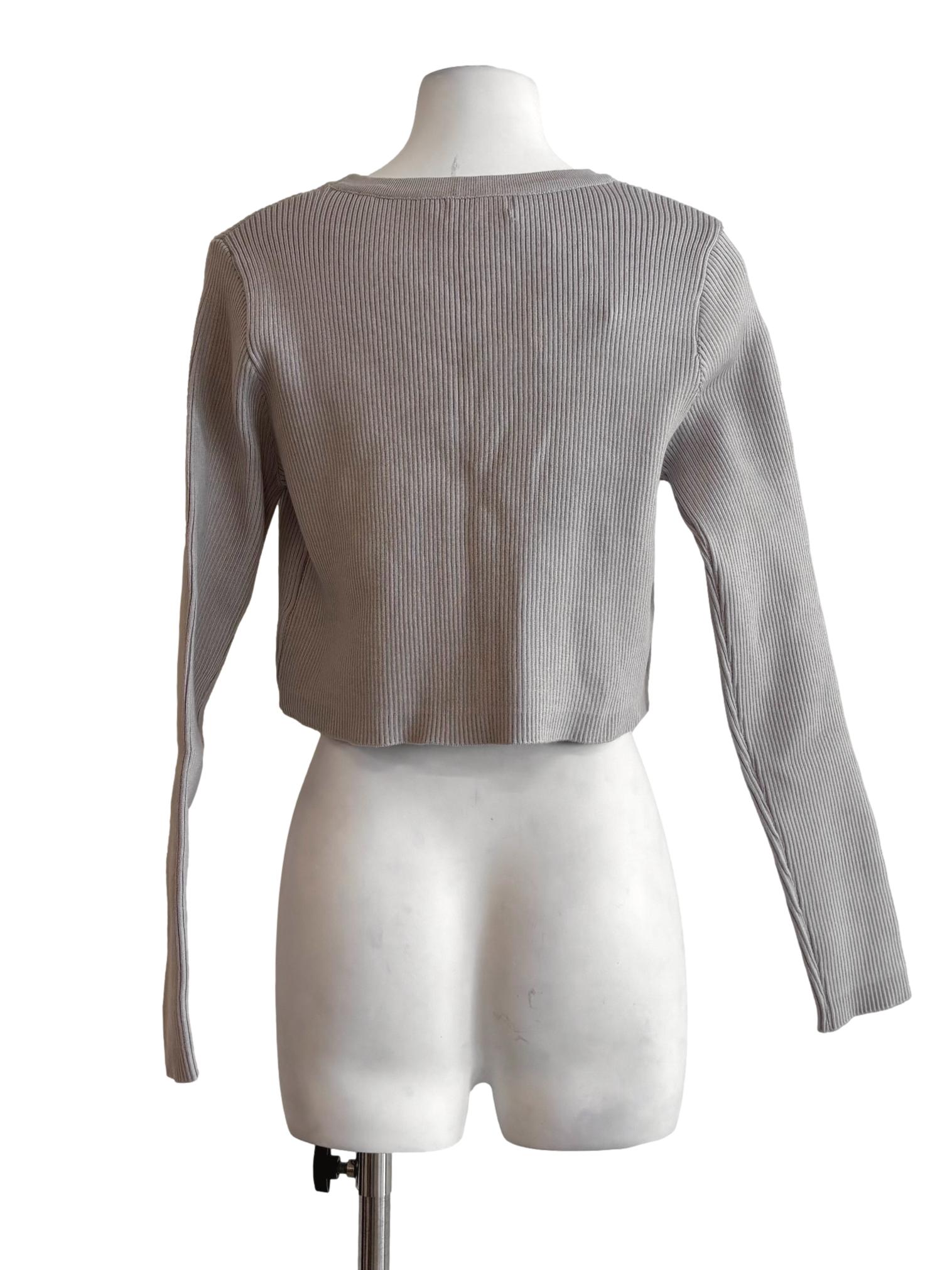 Bone Gold Button Knit Cardigan