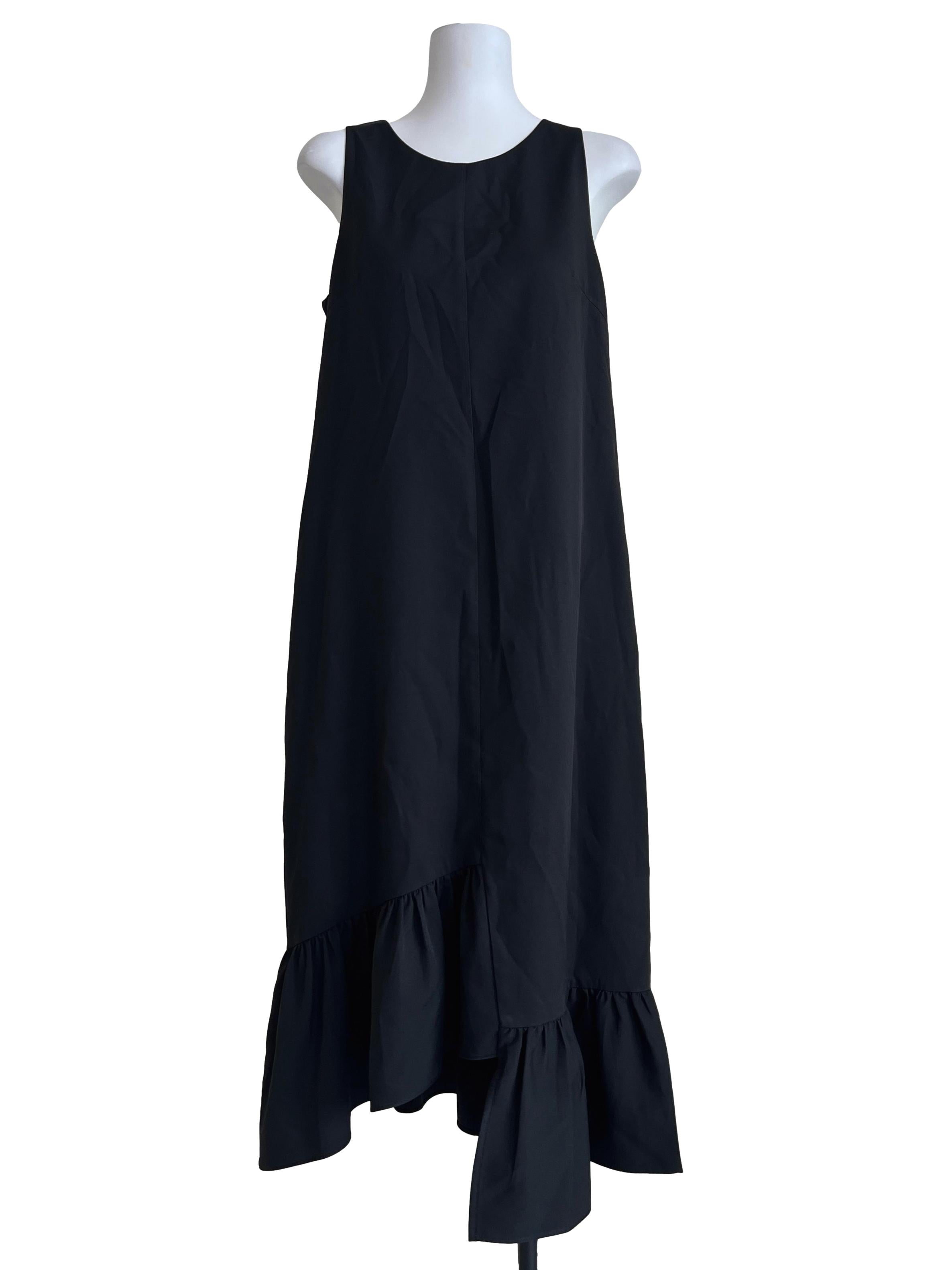 Ink Black Halter Sleeveless Dropwaist Dress