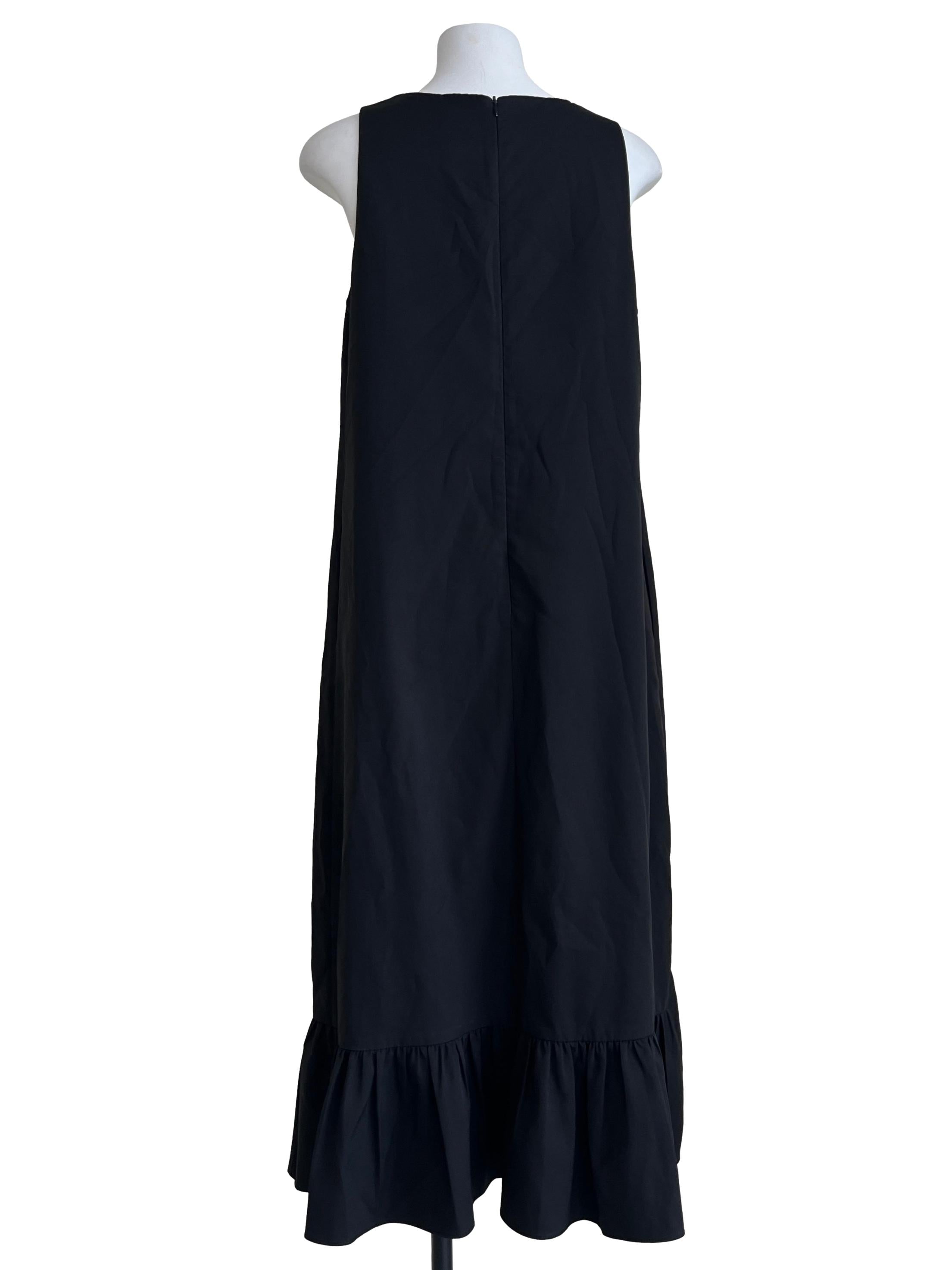 Ink Black Halter Sleeveless Dropwaist Dress