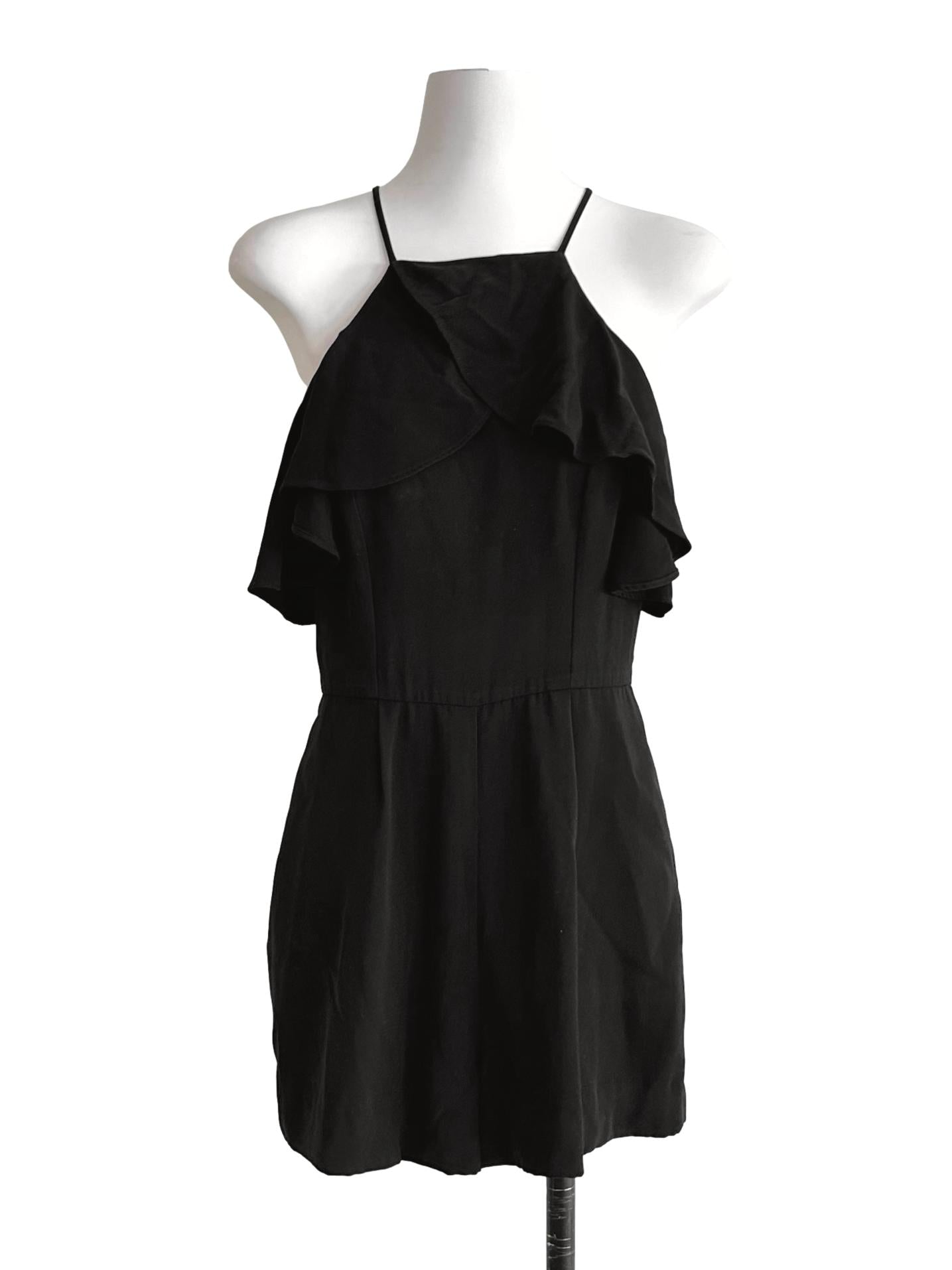 Off Black Halter Rompers
