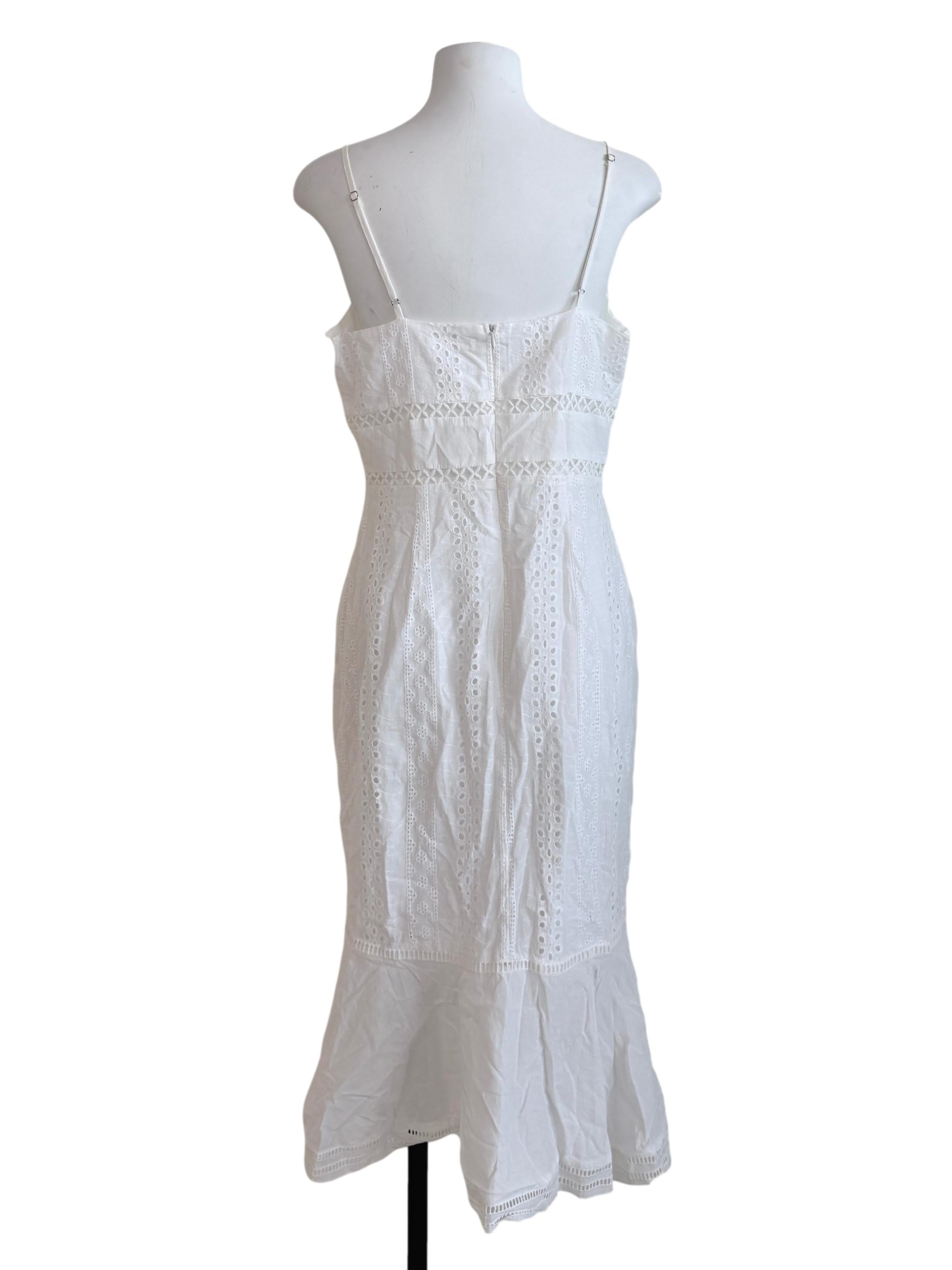 White Lace V-Neck Dress