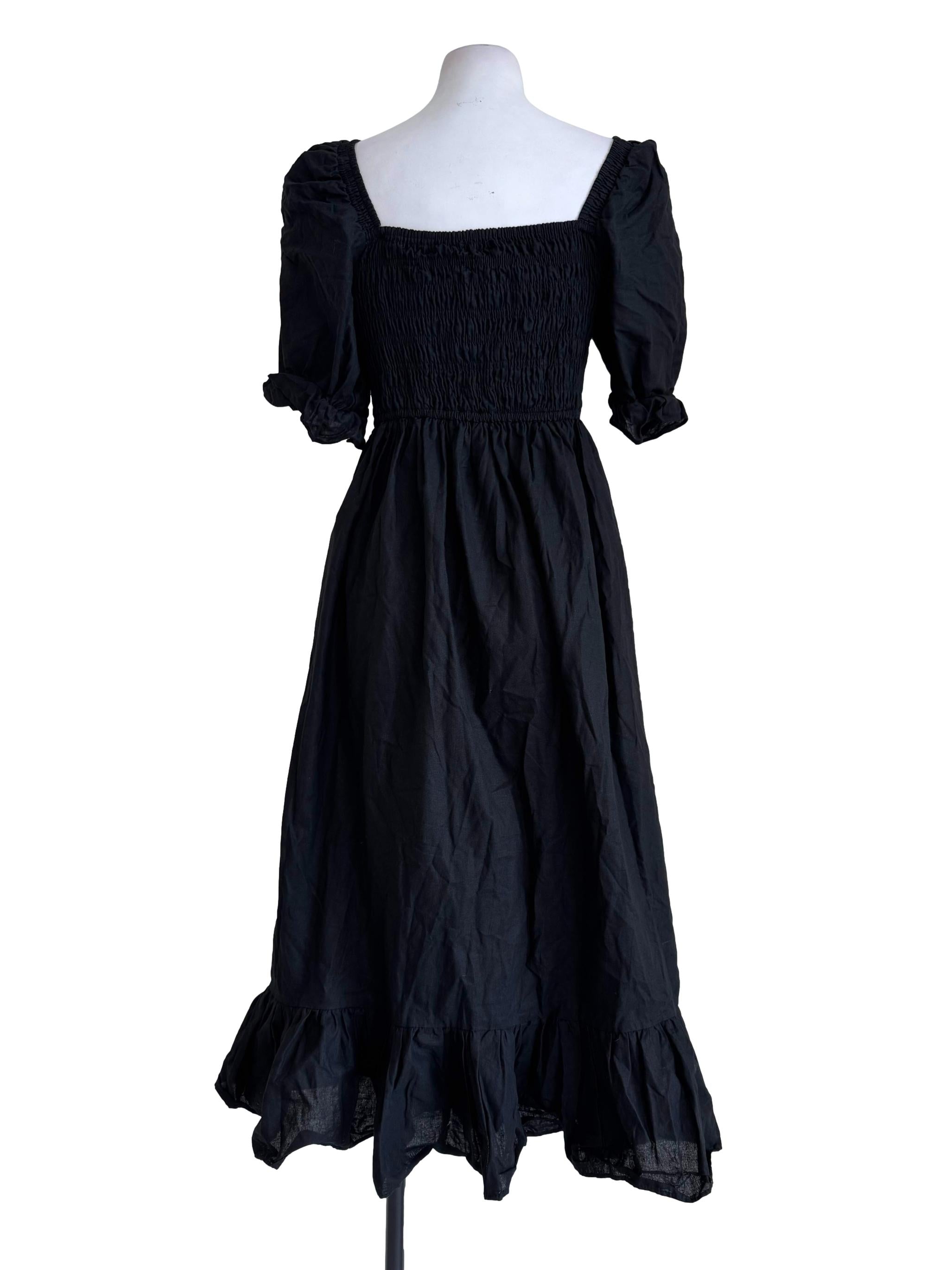 Midnight Black Square Neck Dress