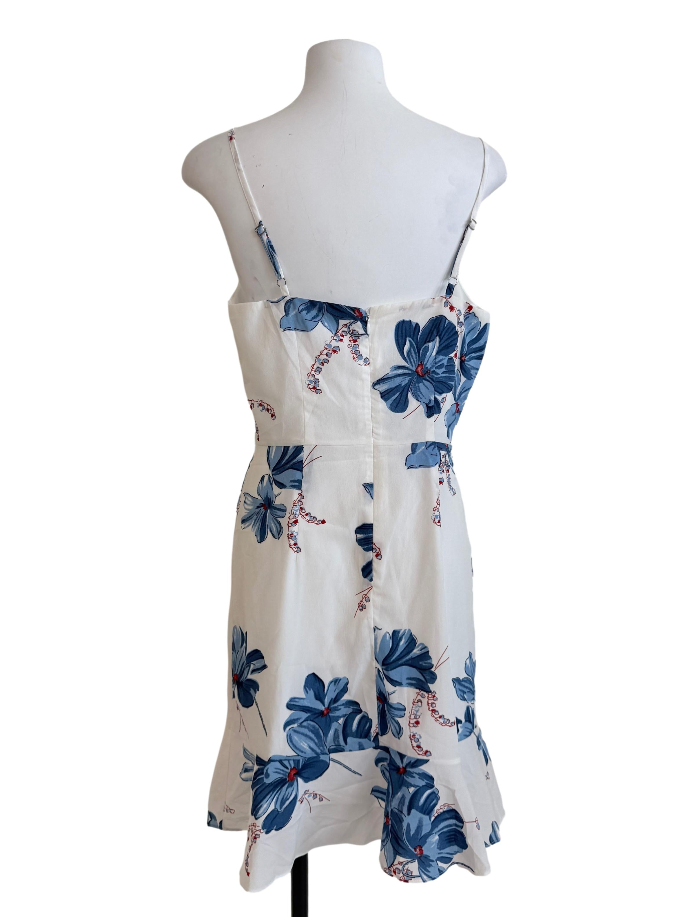 White Printed Flower Dress